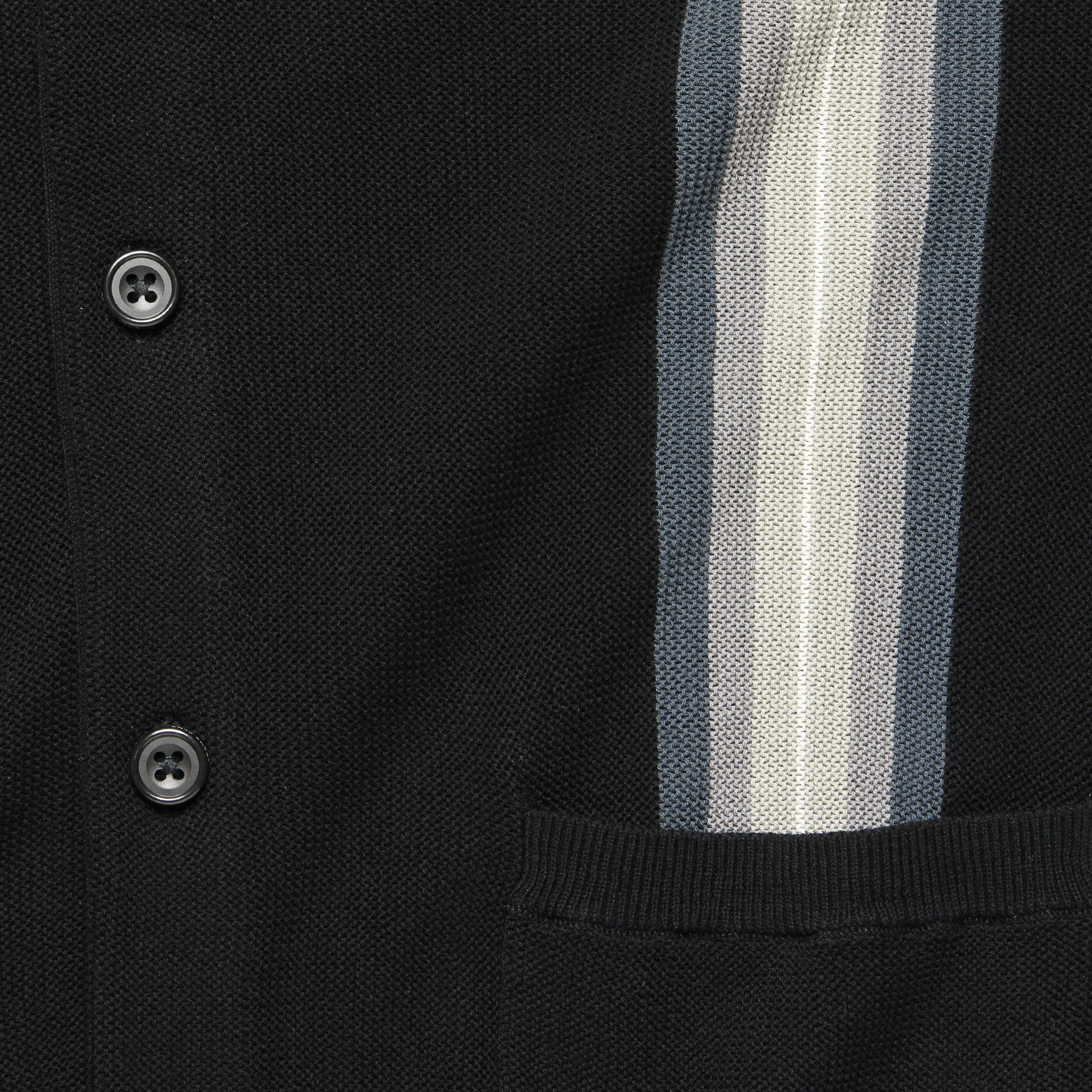 Striped Jacquard Cardigan - Black/Grey/Multi - Image 3