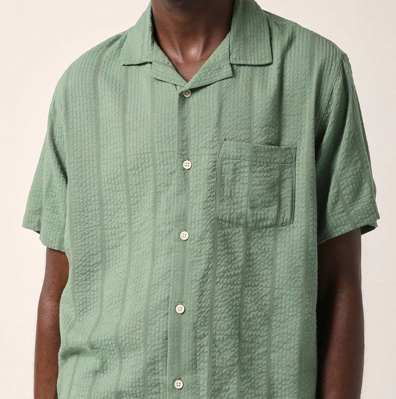 Striped Seersucker Shirt - Green - Image 2