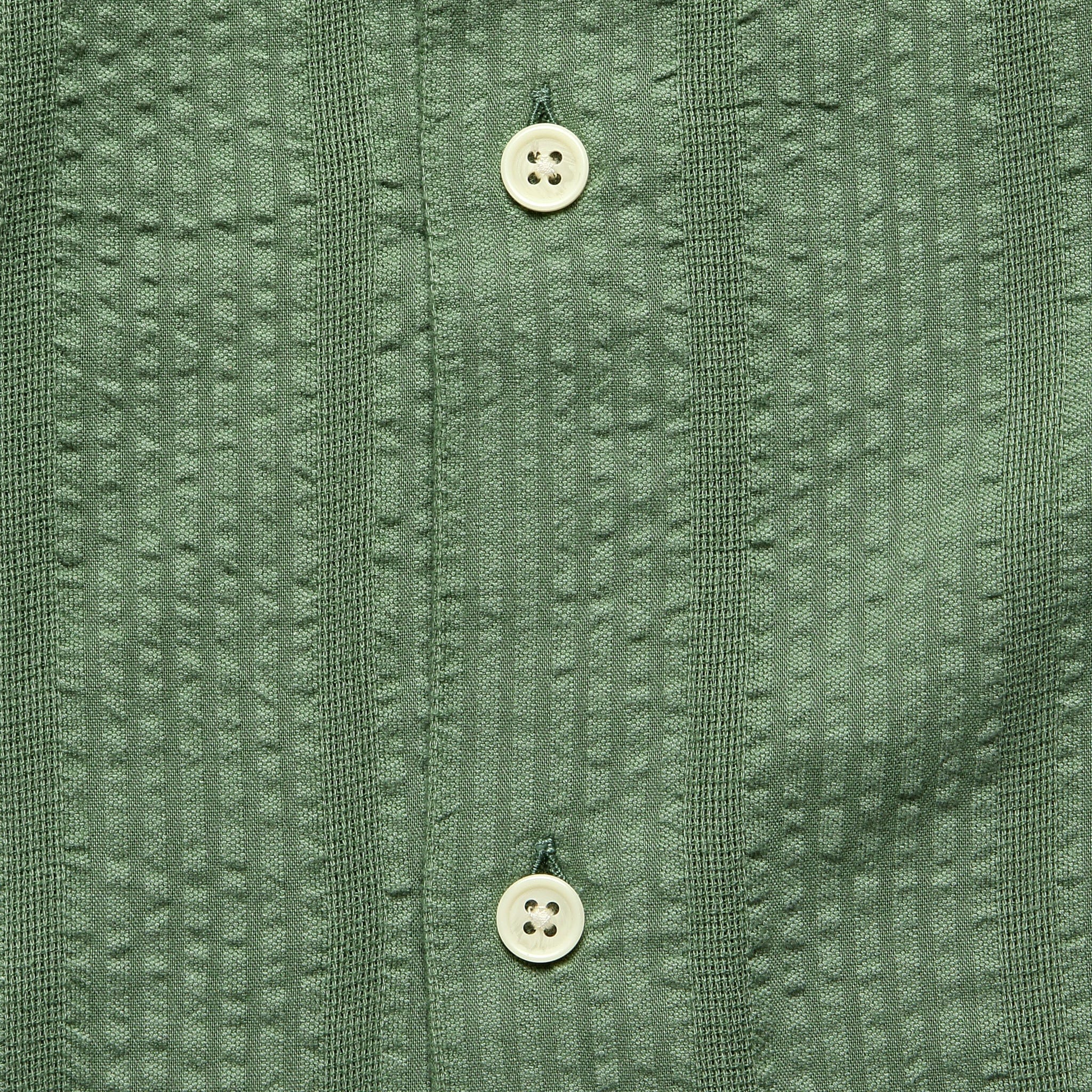 Striped Seersucker Shirt - Green - Image 4