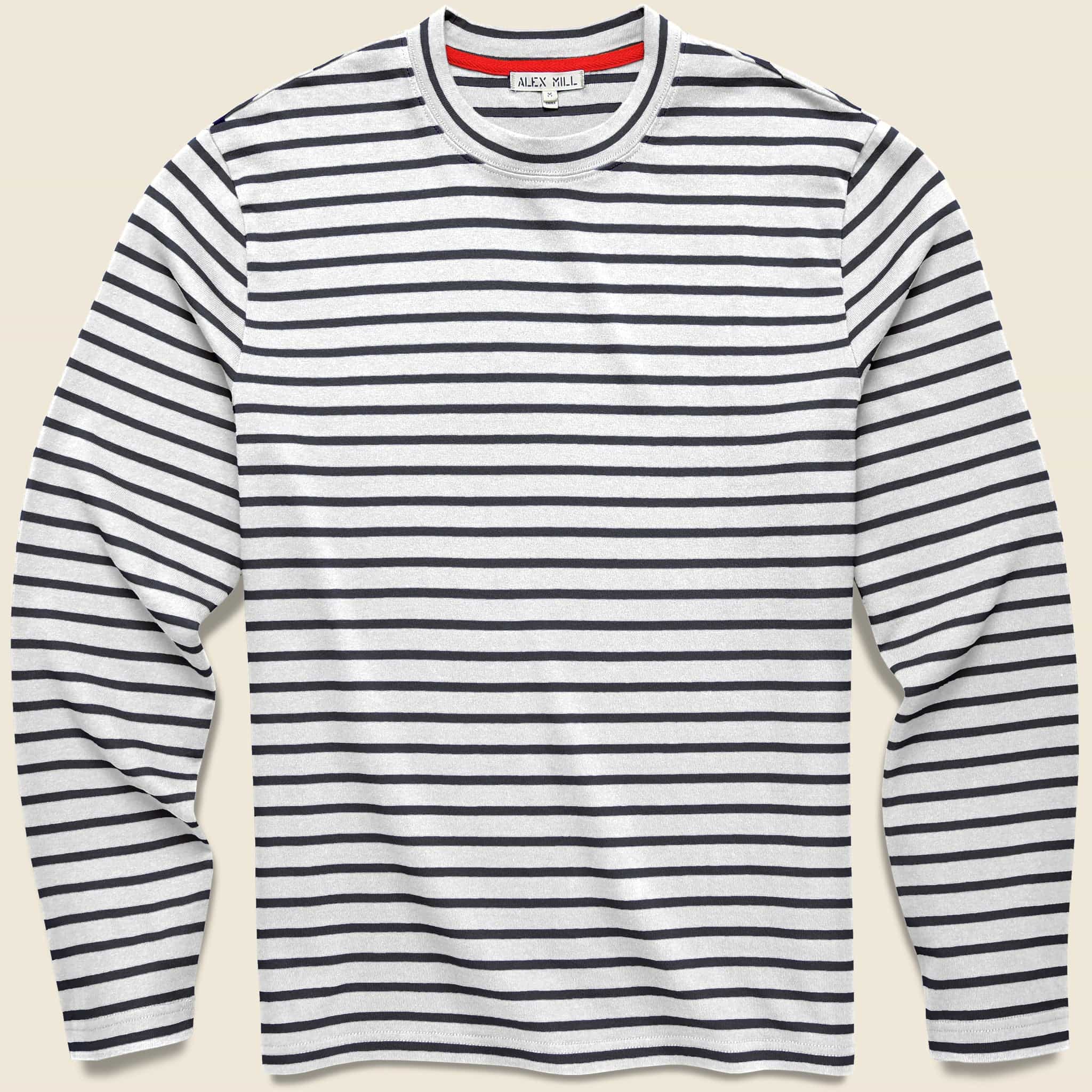 Striped Touch Down Tee - Natural/Navy