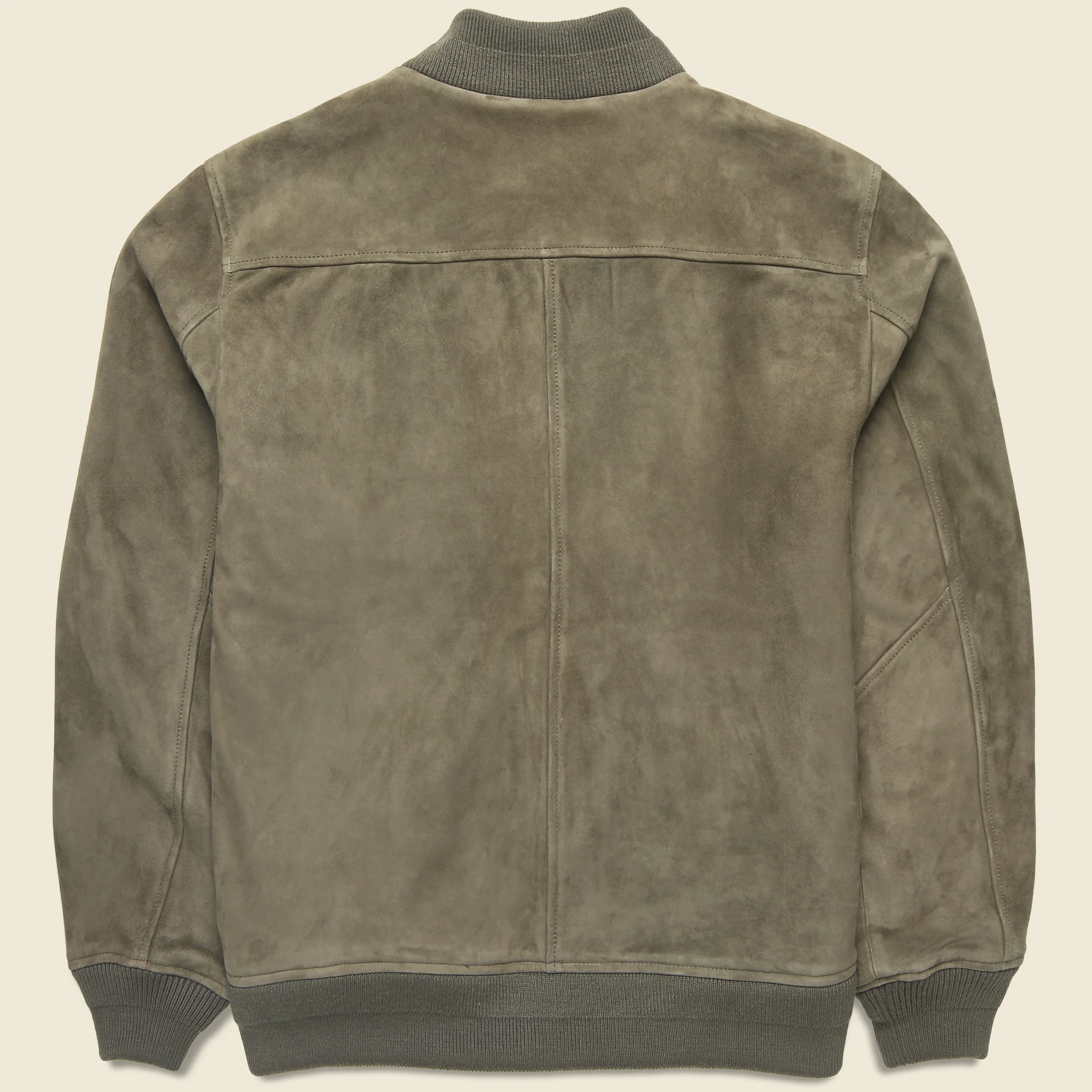 Suede Bomber Jacket - Army - Image 2