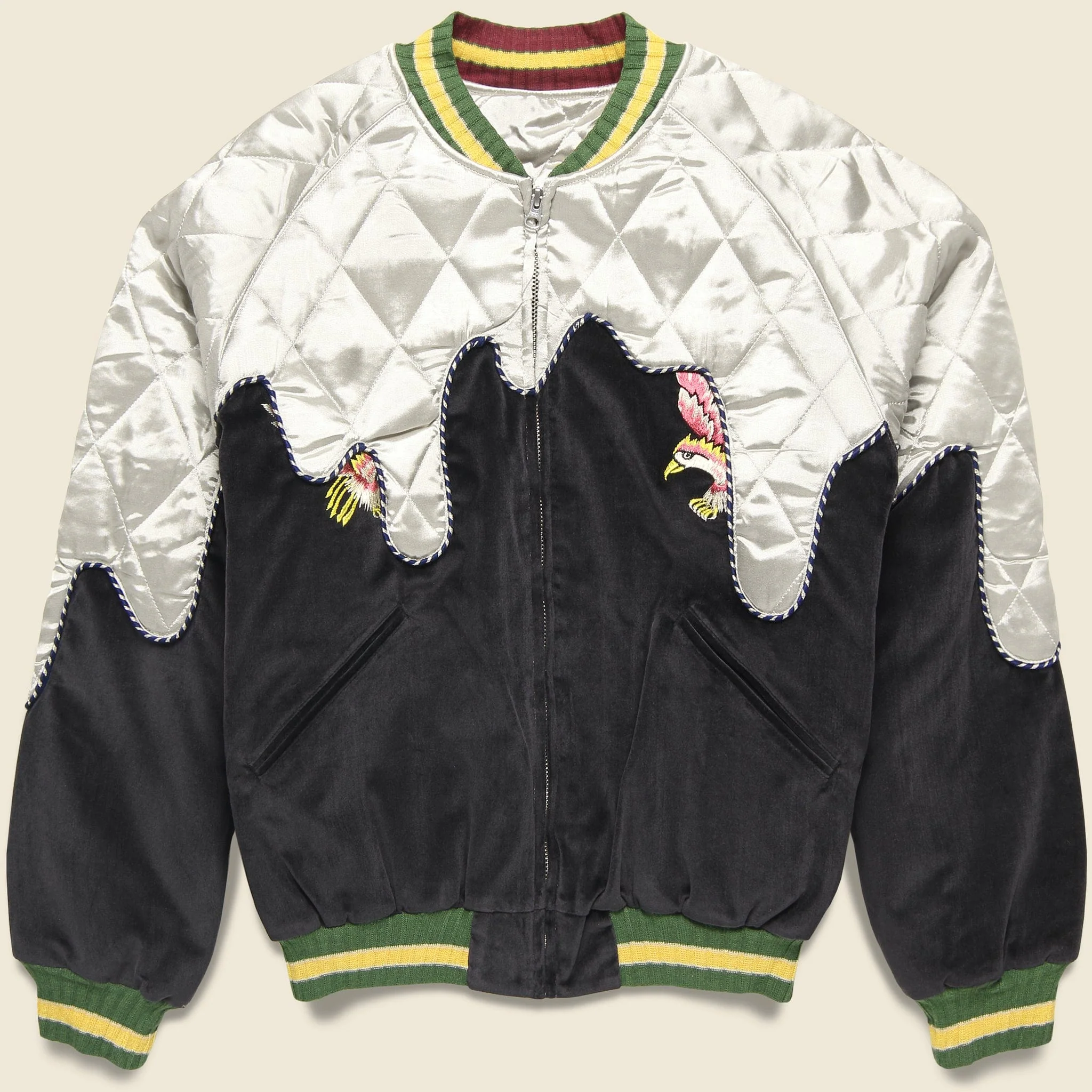 Sulfur Dyed Velvet TORO-TORO Souvenir Jacket - Black/Ecru