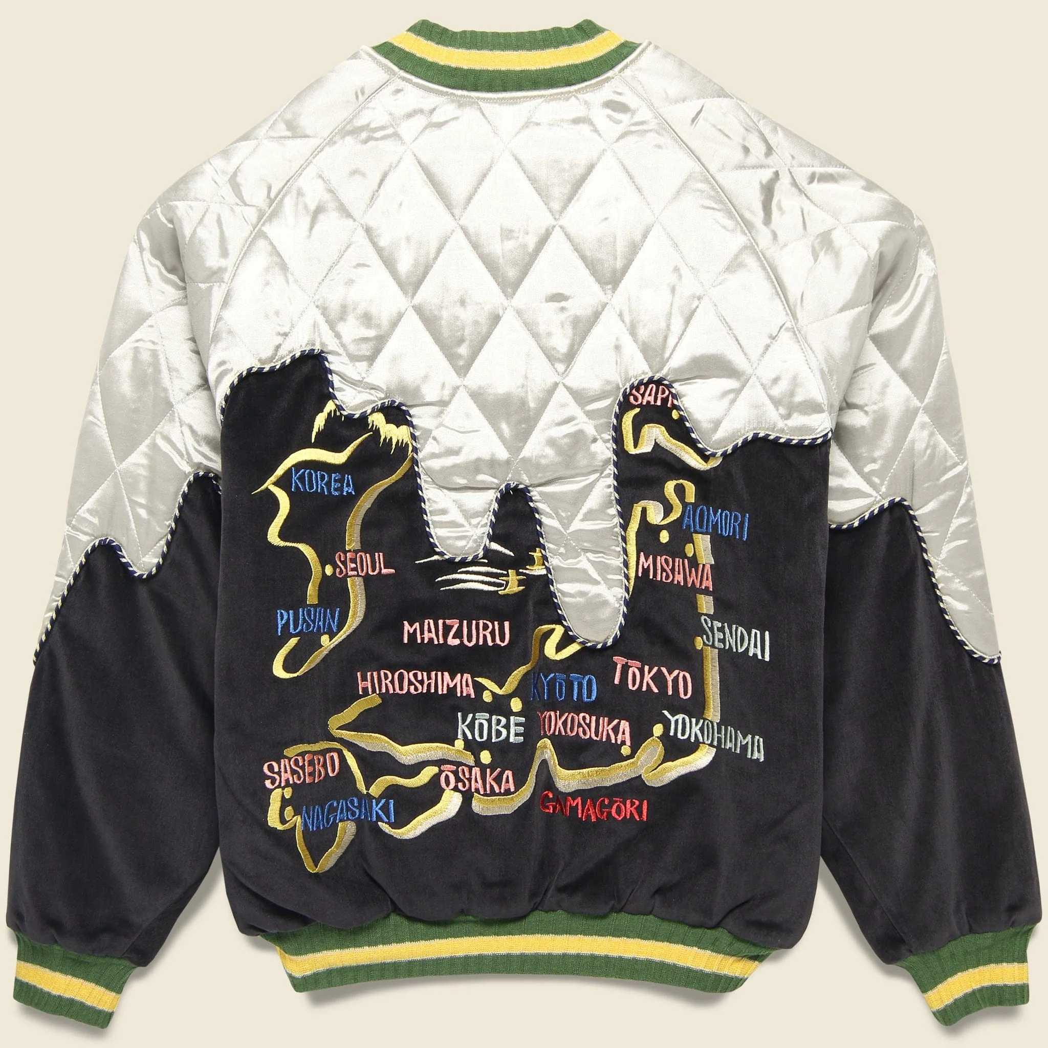 Sulfur Dyed Velvet TORO-TORO Souvenir Jacket - Black/Ecru - Image 2