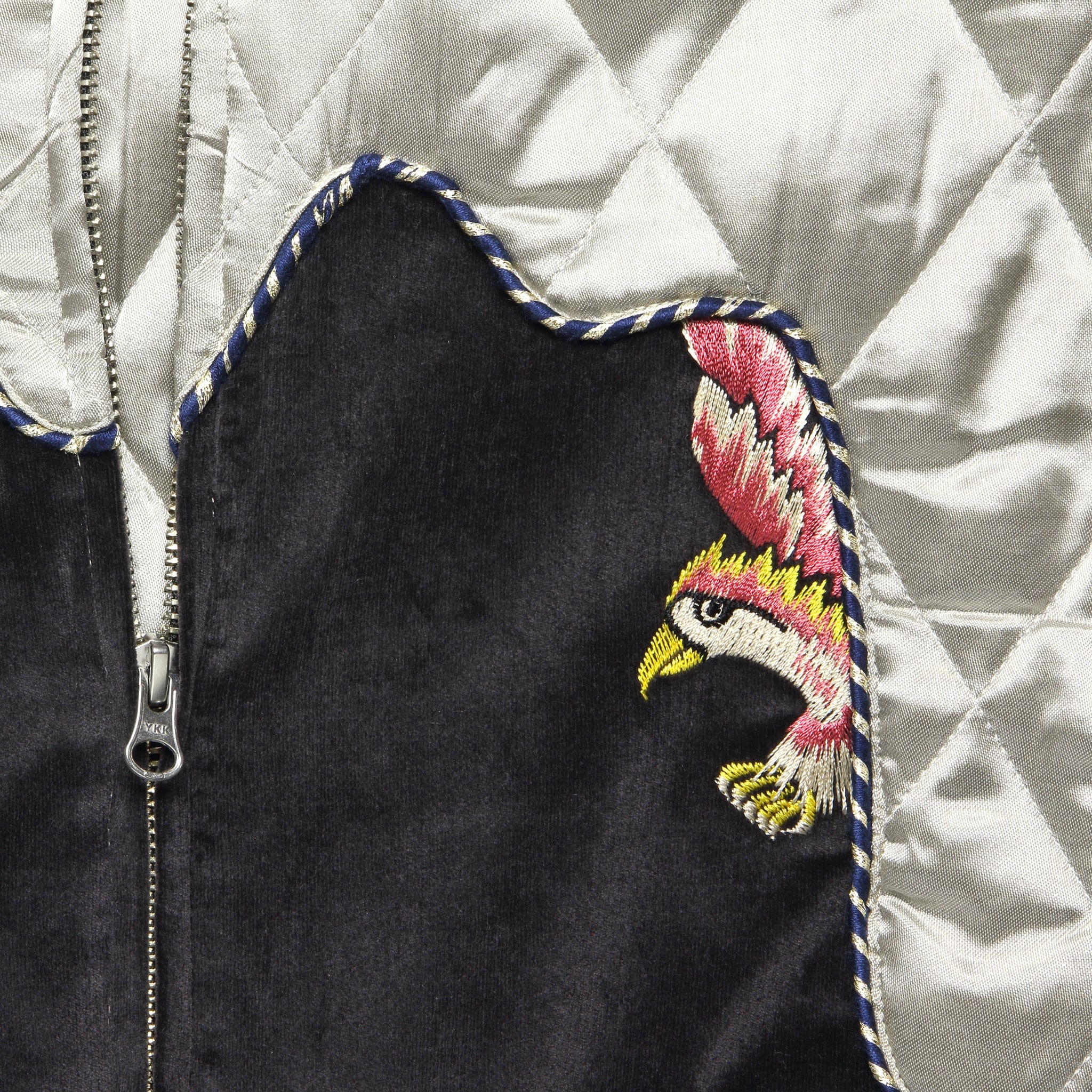Sulfur Dyed Velvet TORO-TORO Souvenir Jacket - Black/Ecru - Image 3