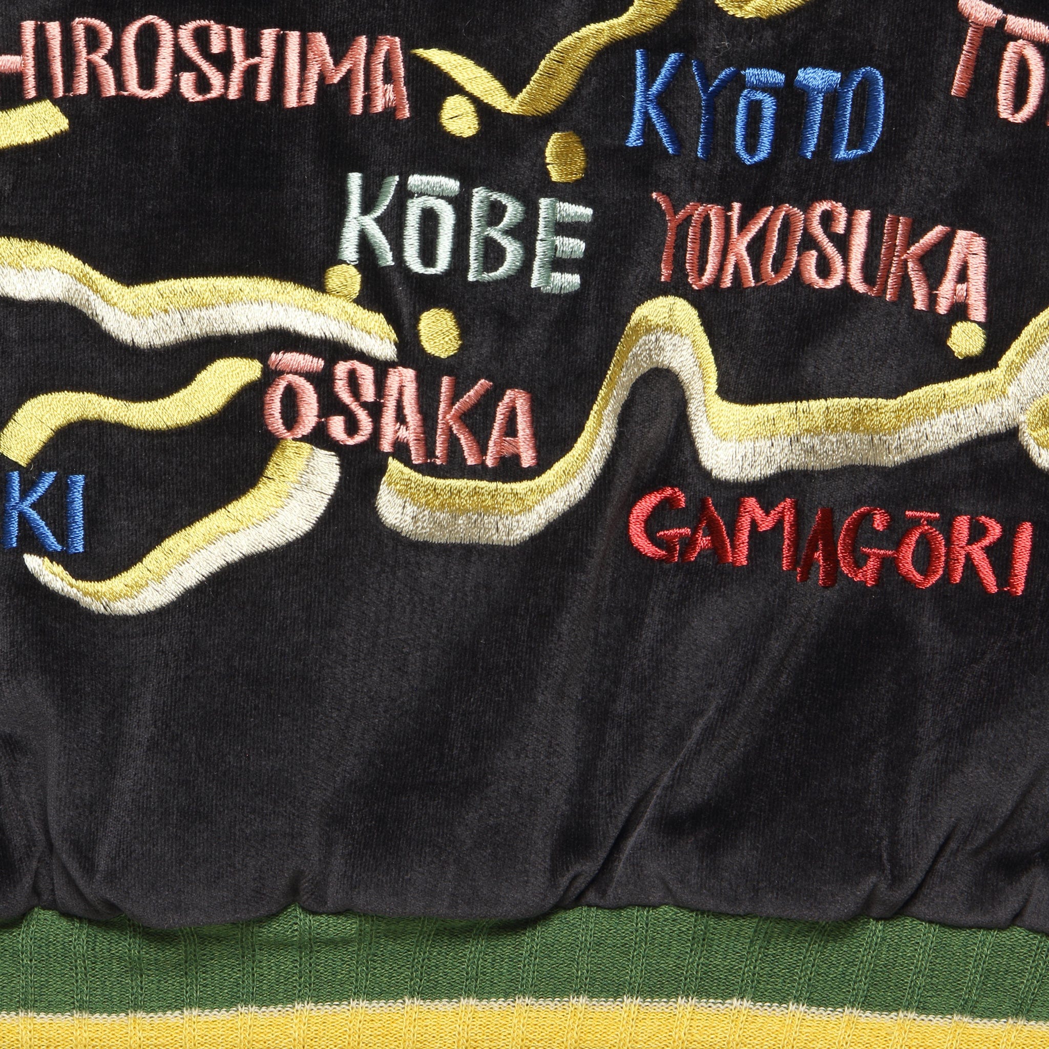 Sulfur Dyed Velvet TORO-TORO Souvenir Jacket - Black/Ecru - Image 4
