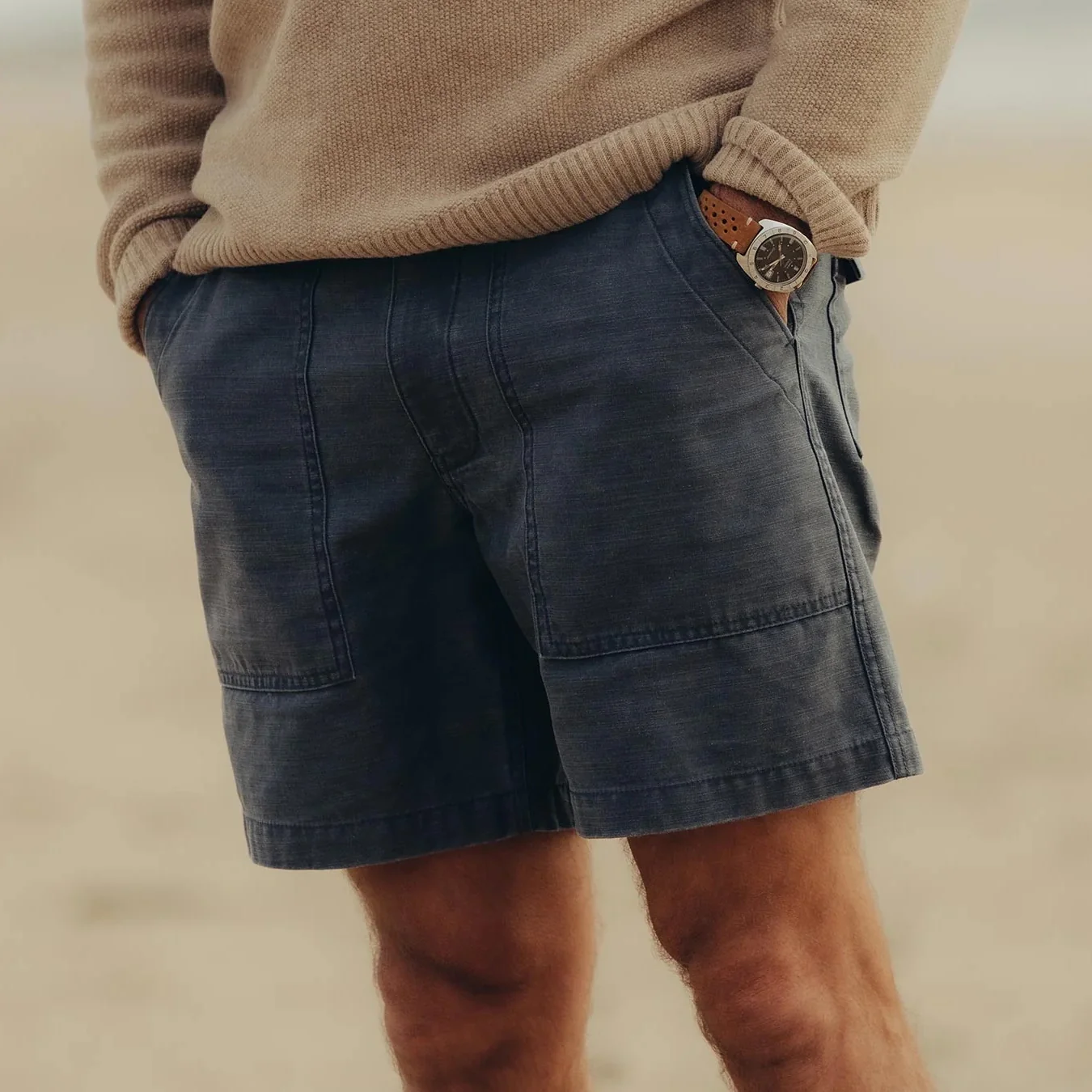 7" Surplus Shorts - Dark Navy Sateen - Image 2