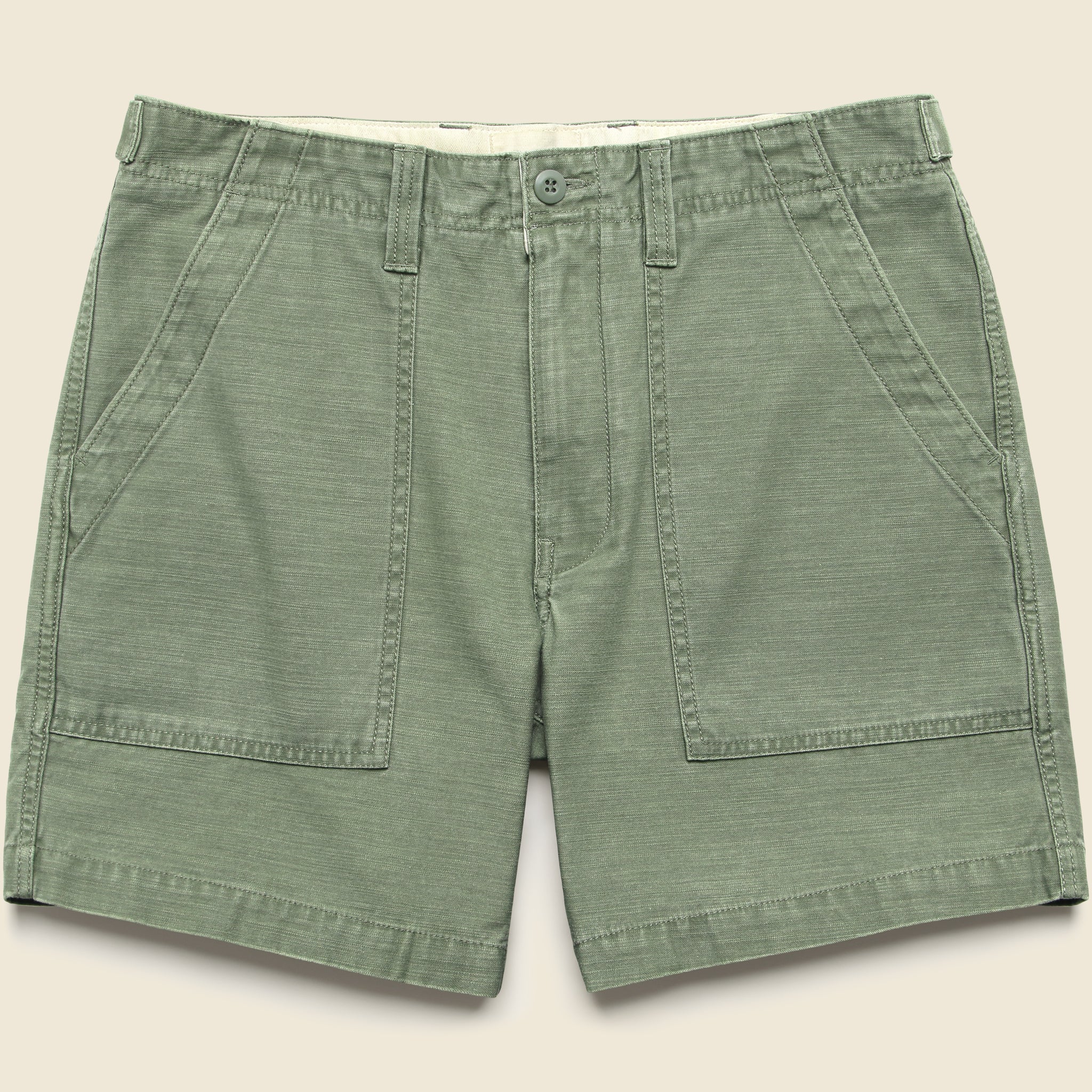 7" Surplus Shorts - Olive Sateen