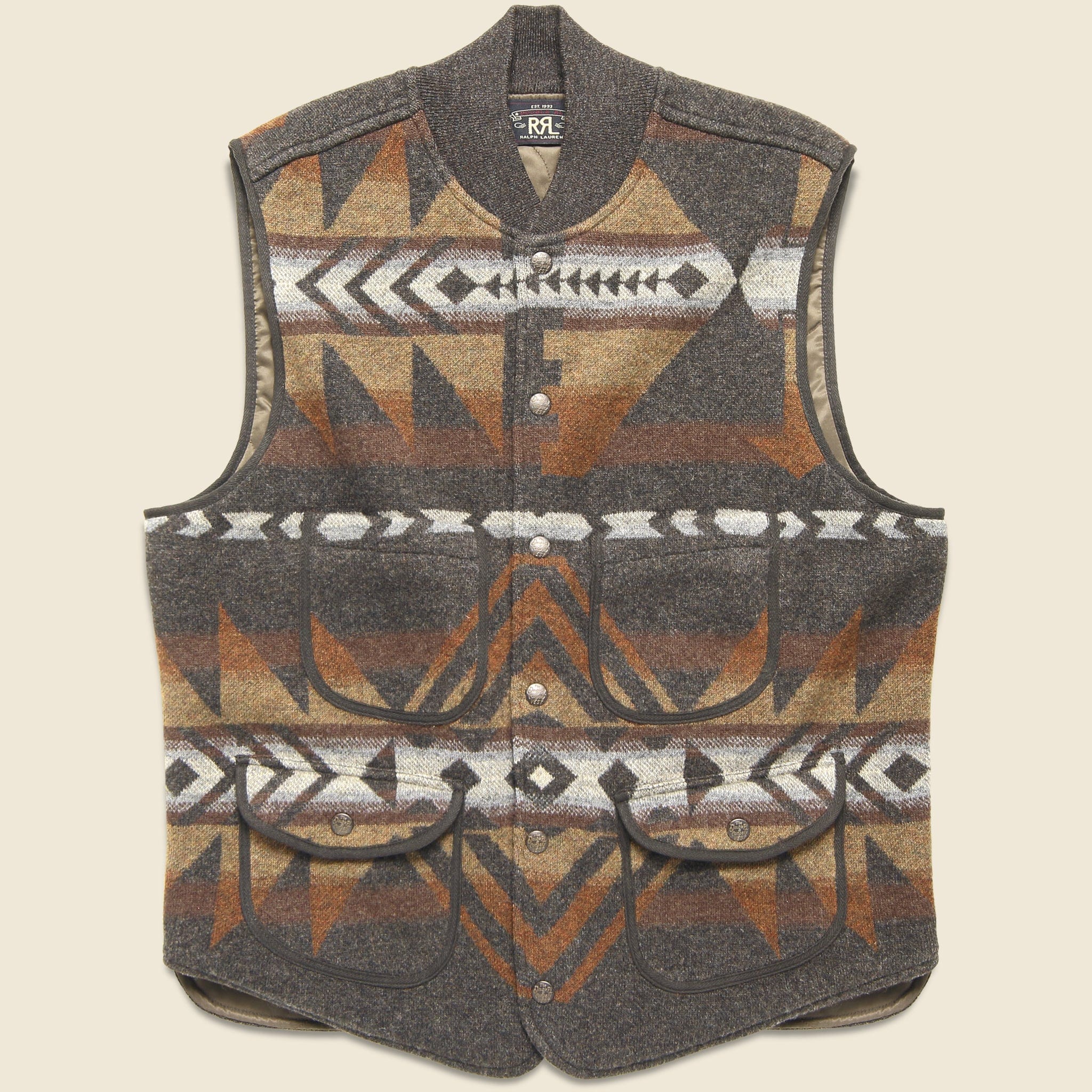 Wool-Cashmere Sweater Vest - Brown Multi