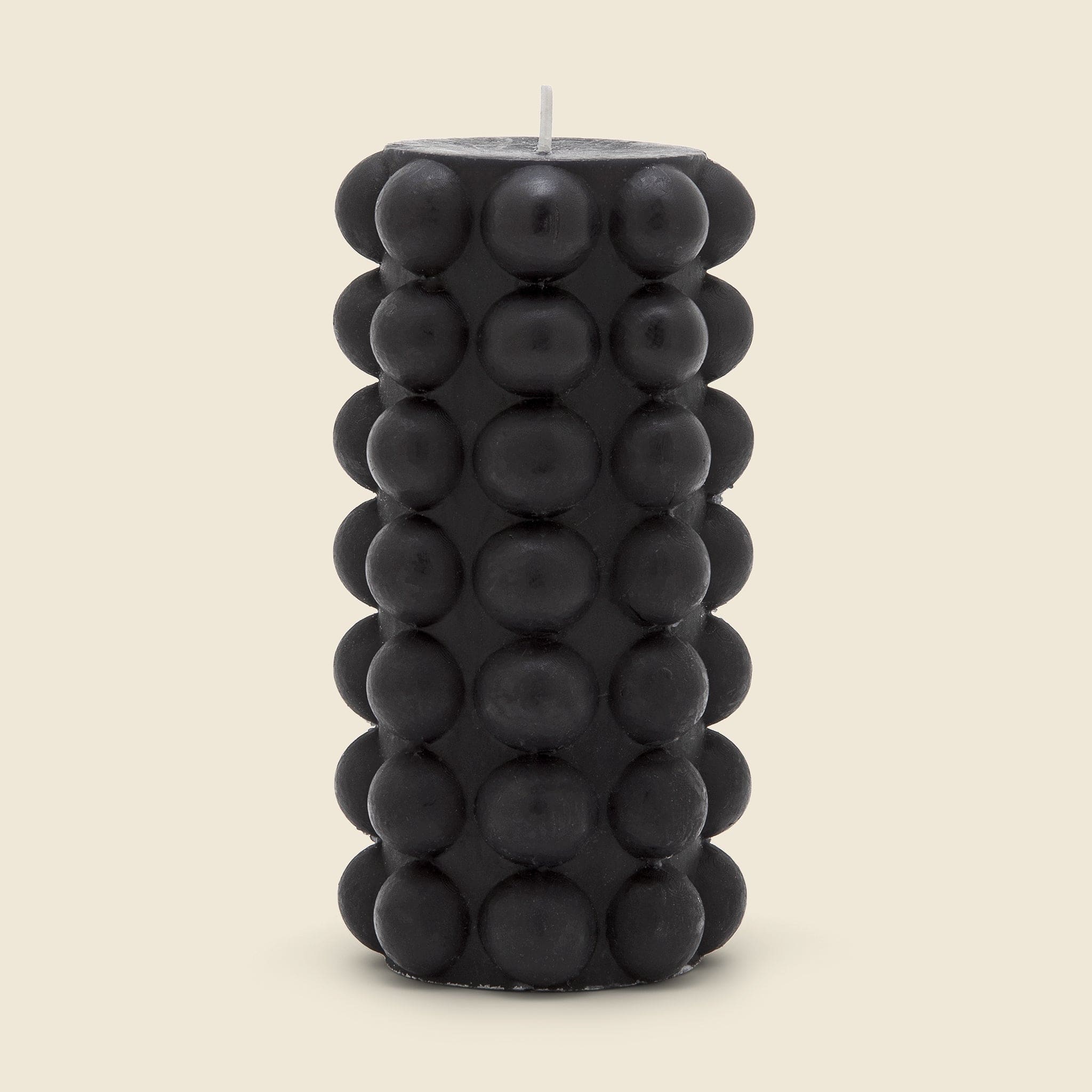 Tall Hobnail Pillar Candle - Black