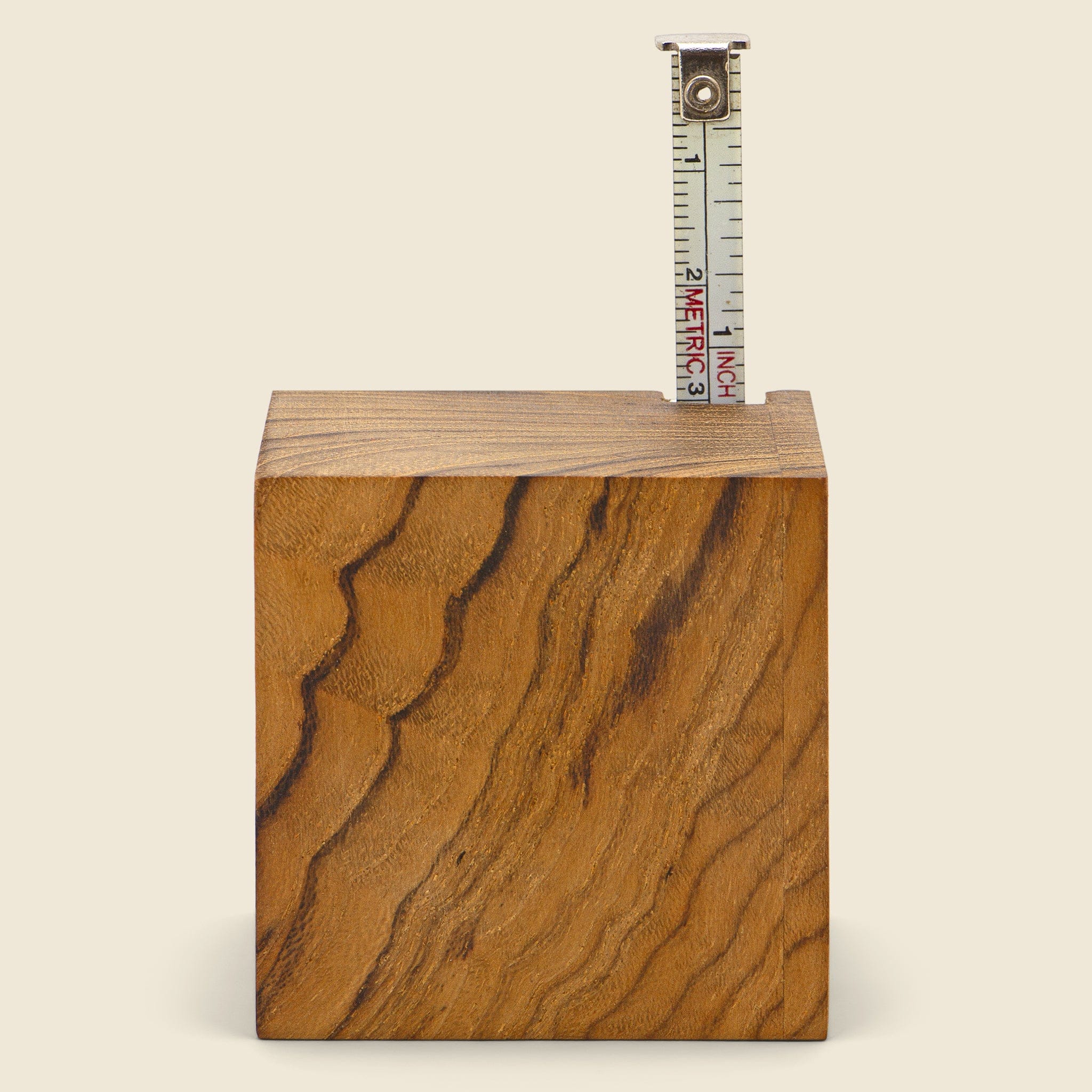 Teak Tape Measure Cube