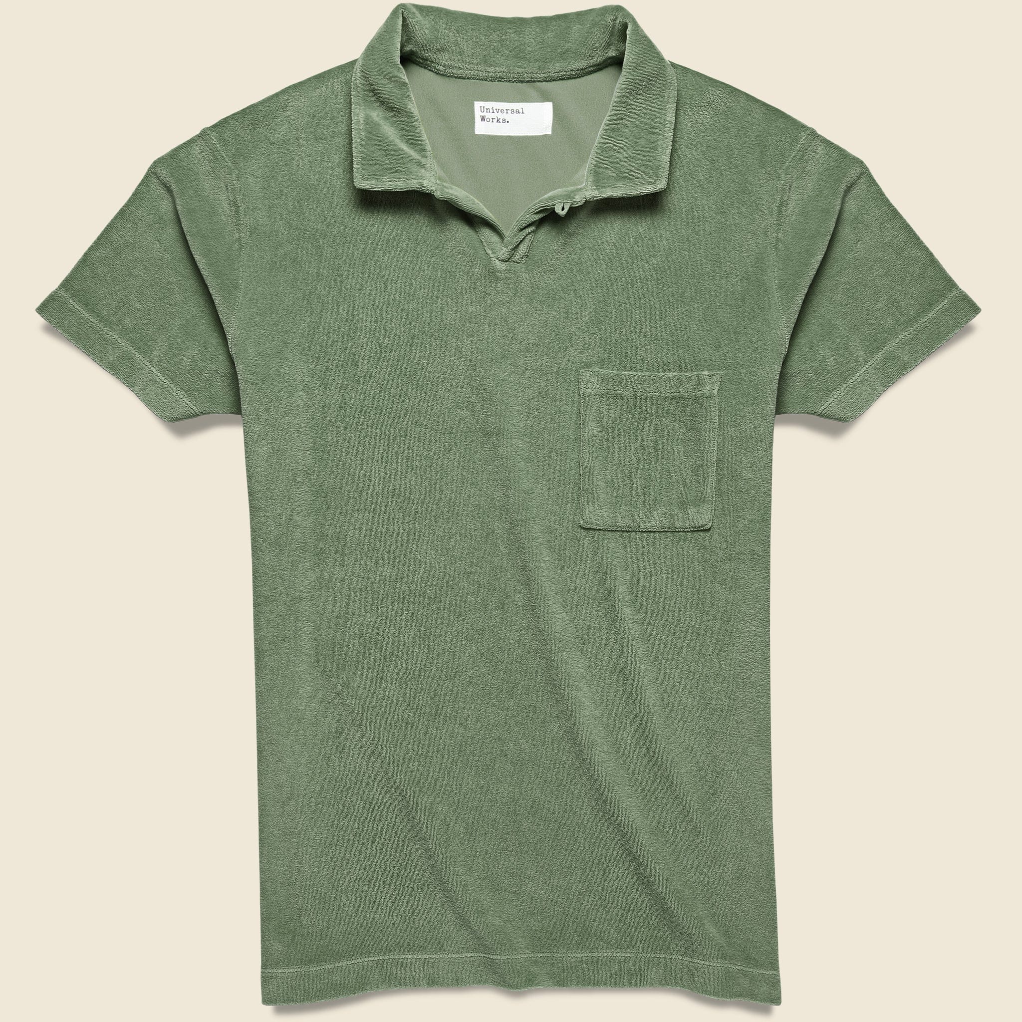 Terry Fleece Vacation Polo - Birch