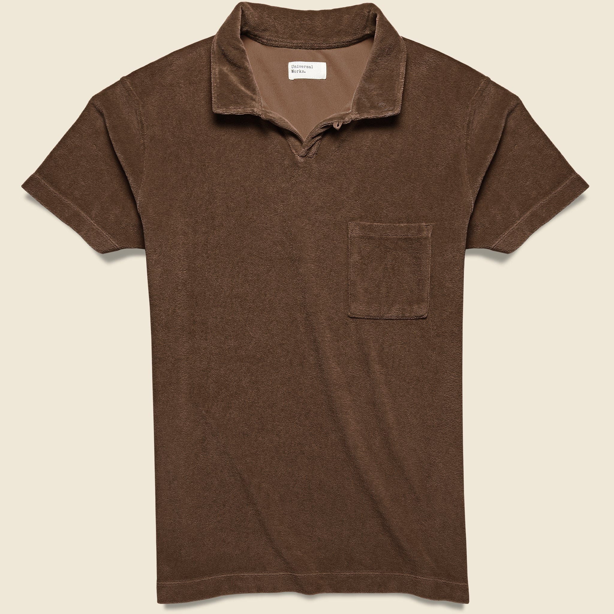 Terry Fleece Vacation Polo - Brown