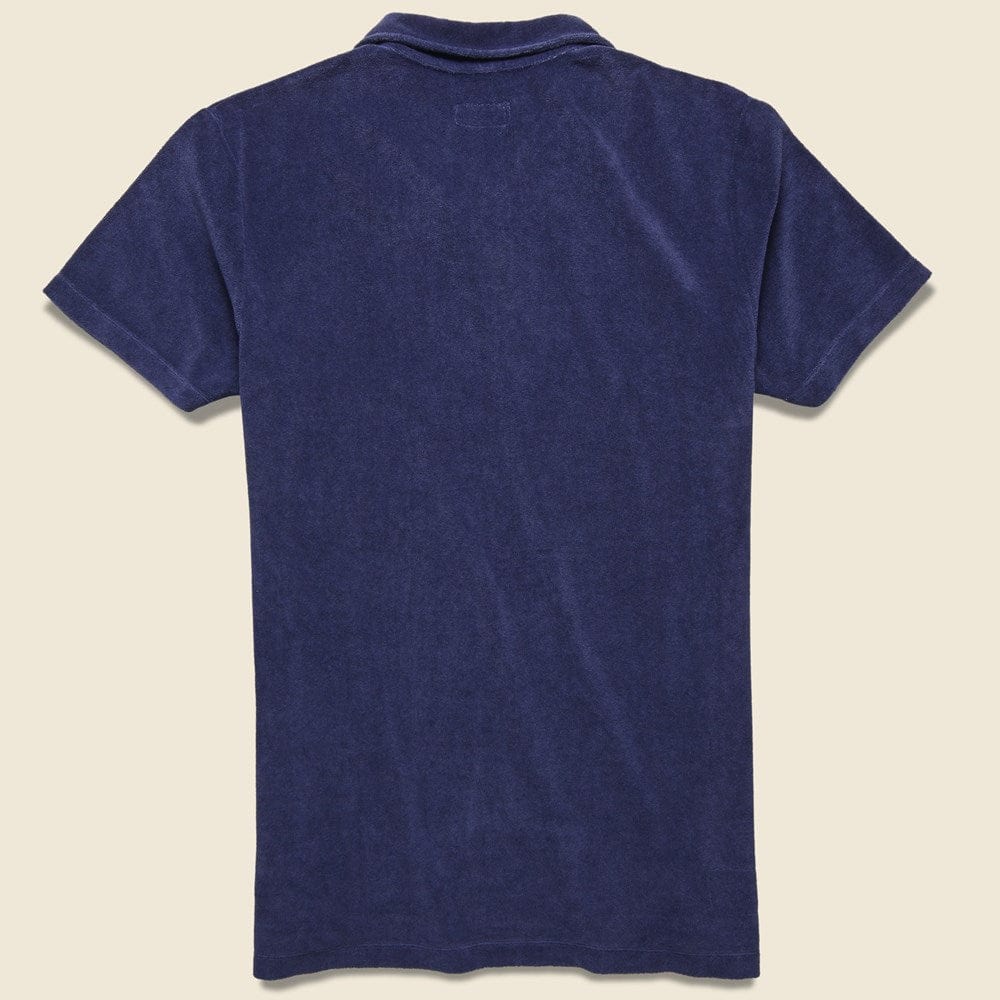 Terry Fleece Vacation Polo - Navy - Image 2