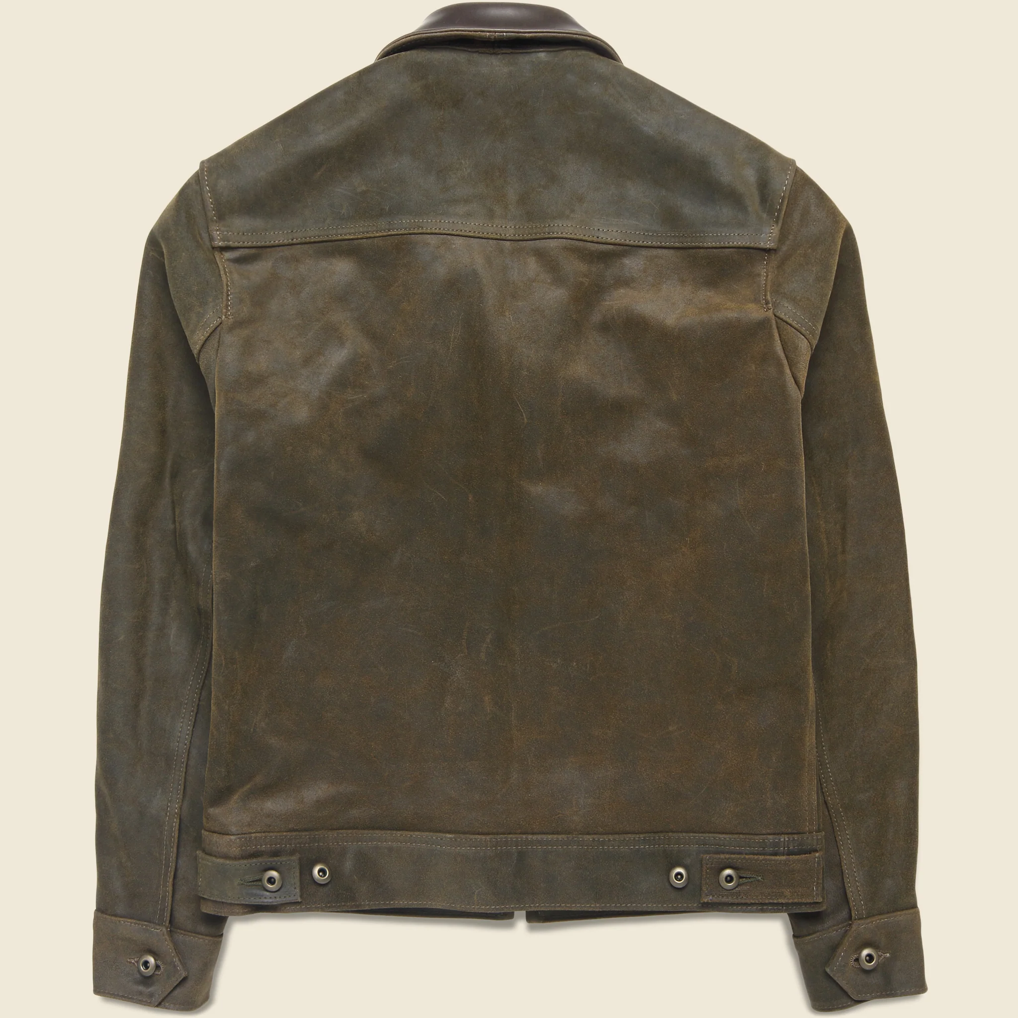 Texas Steerhide Roughout Suede Mechanic Jacket - Olive - Image 3