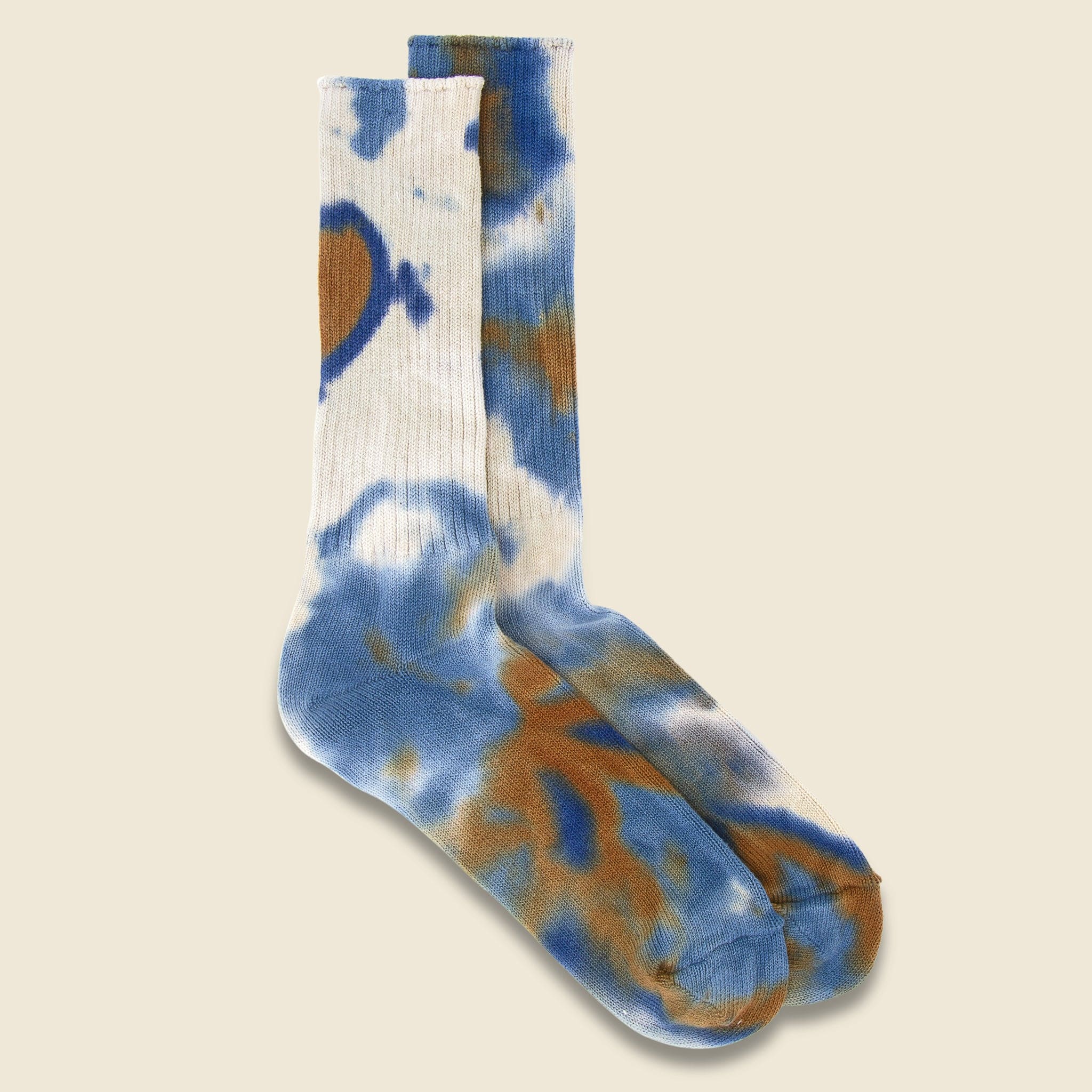 Tie Dye Crew Sock - Navy