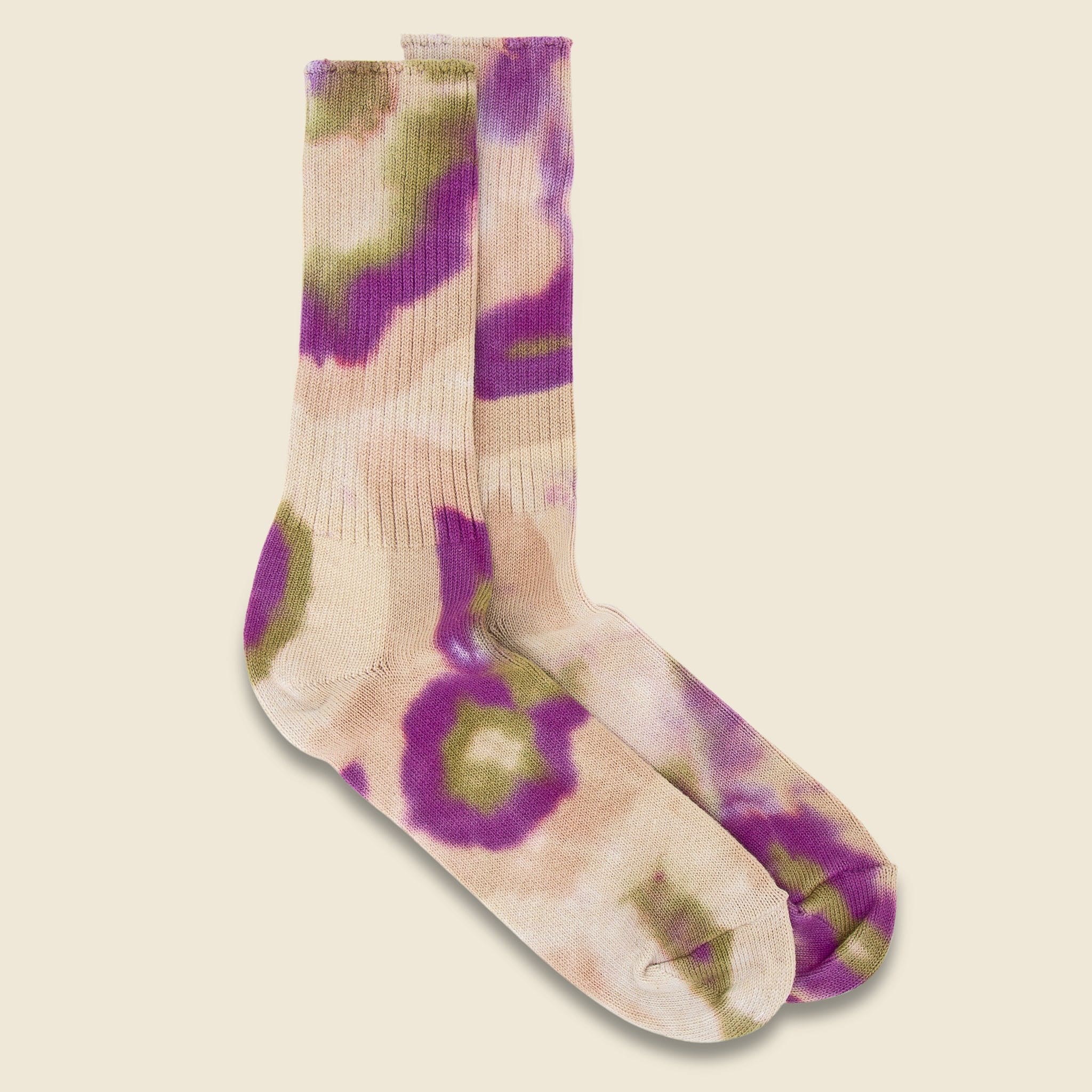Tie Dye Crew Sock - Purple