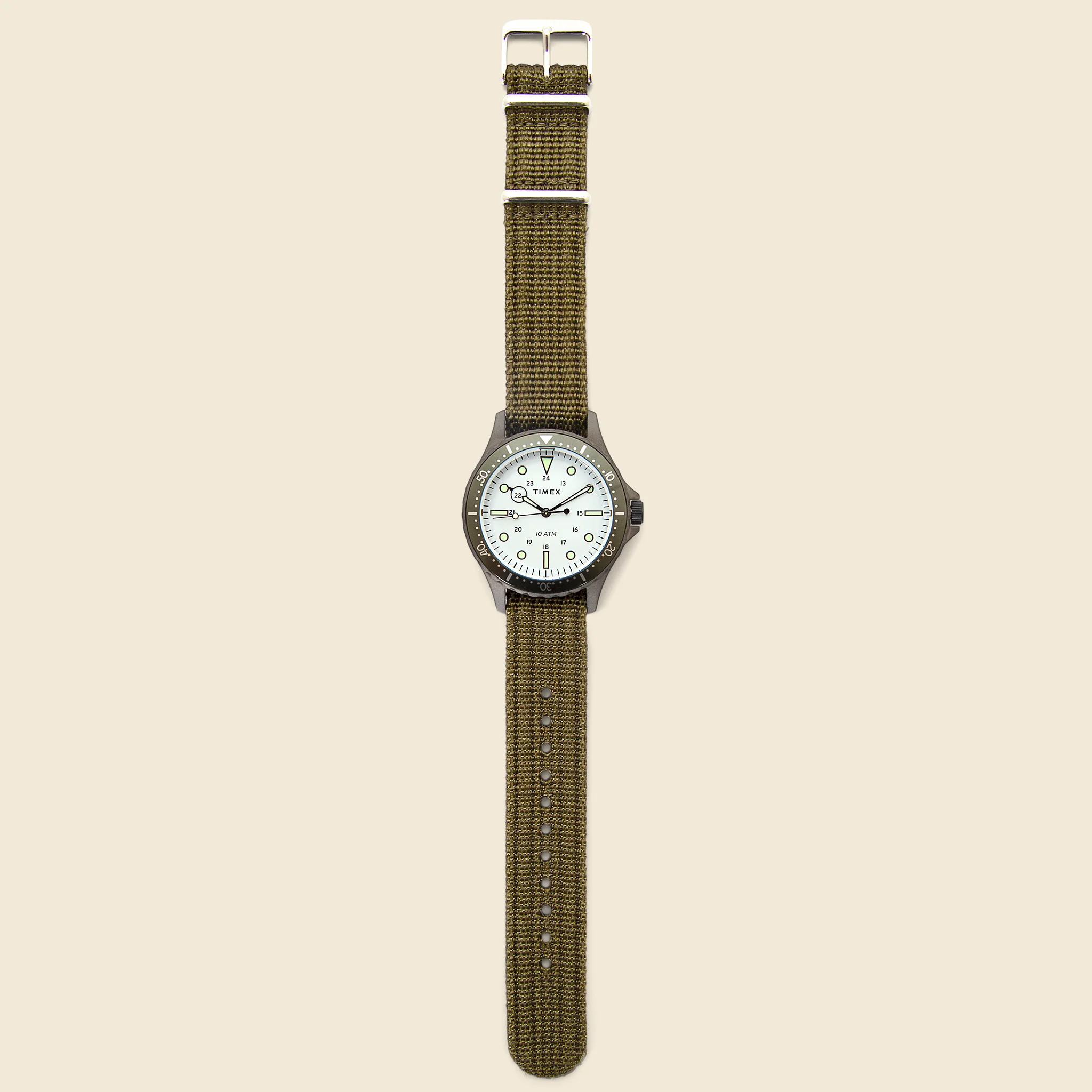 Navi XL Slip-Thru Strap Watch 41mm - Gunmetal/Green/White - Image 2