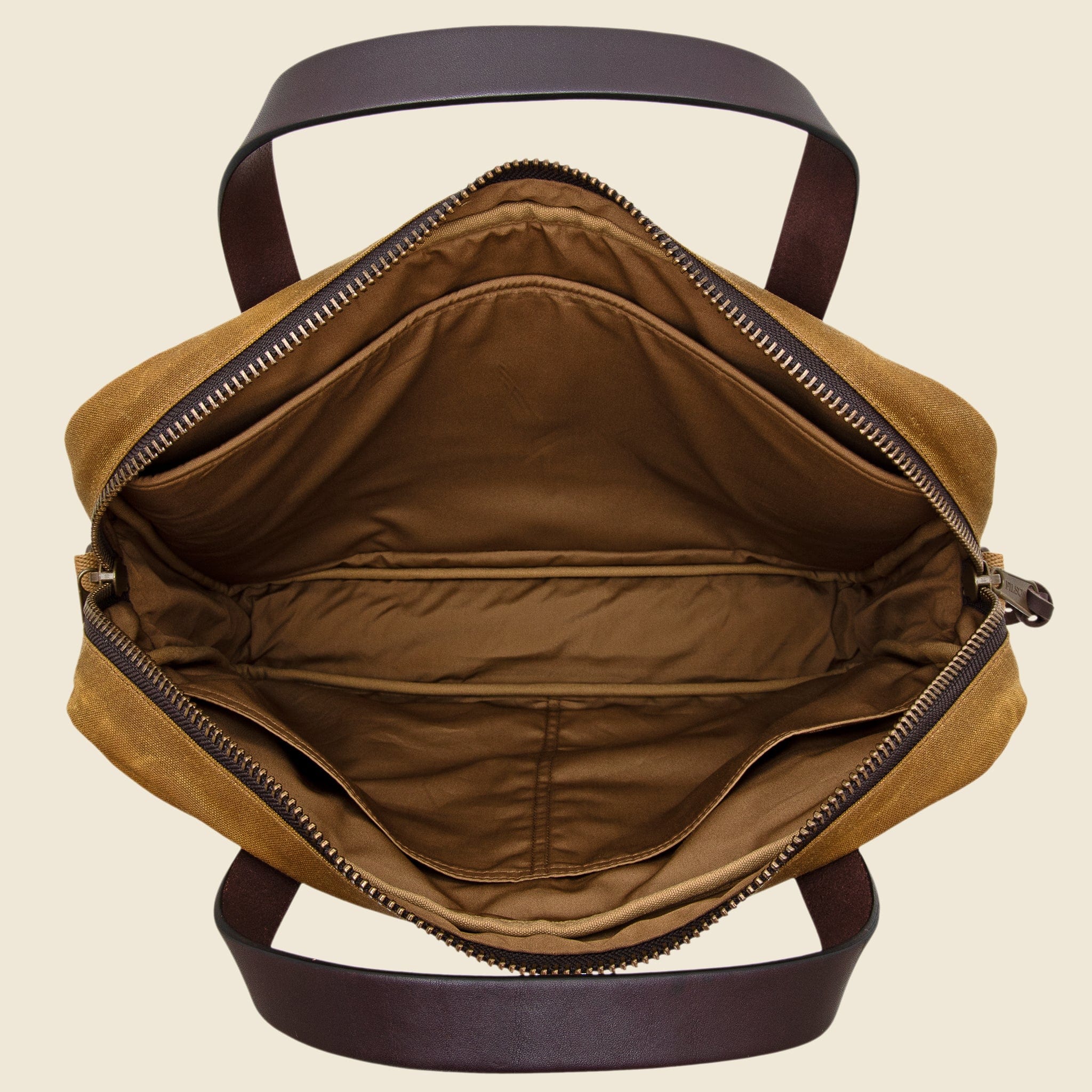 Tin Cloth Compact Briefcase - Dark Tan - Image 2