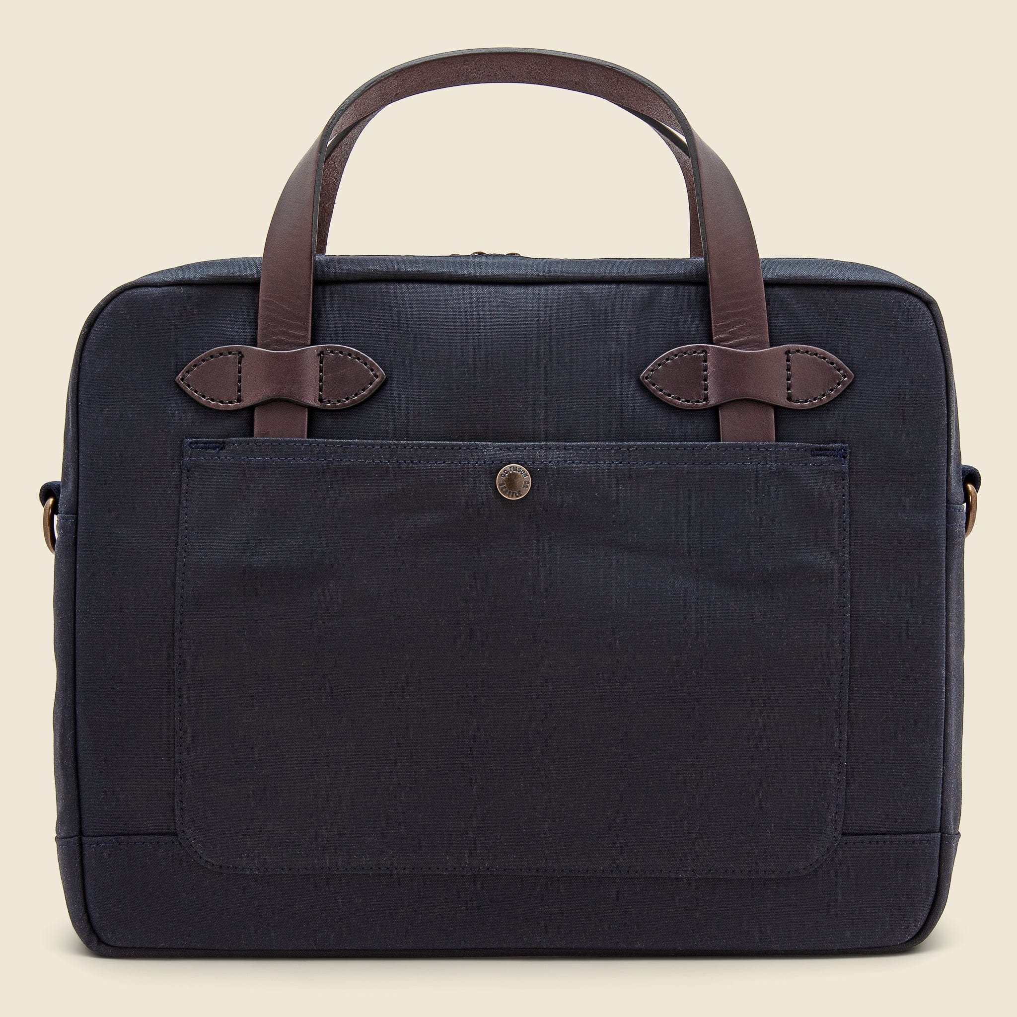 Tin Cloth Compact Briefcase - Navy - Image 2