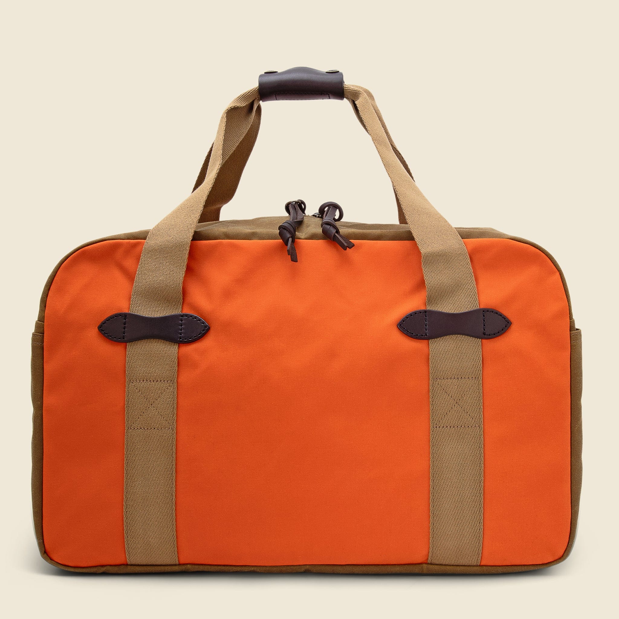 Tin Cloth Medium Duffle Bag - Flame/Dark Tan - Image 2