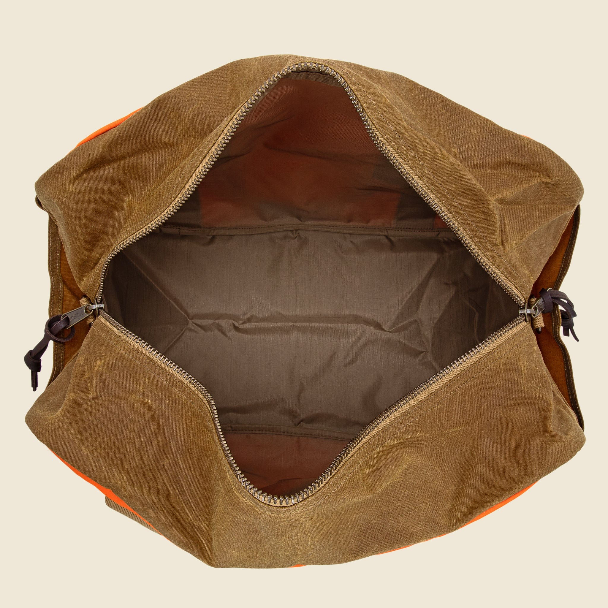 Tin Cloth Medium Duffle Bag - Flame/Dark Tan - Image 3