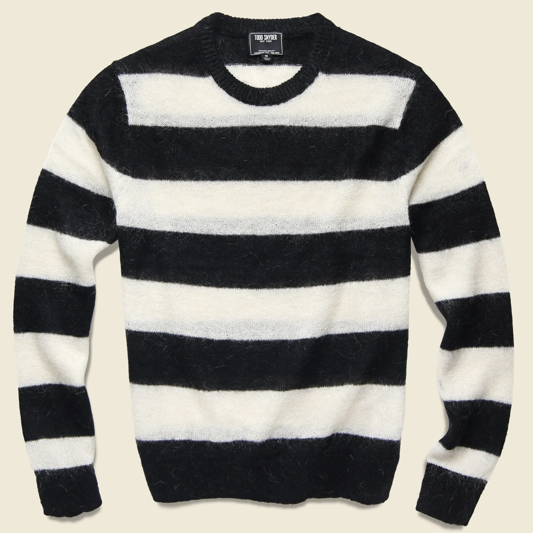 Mohair Rugby Sweater - Black/White