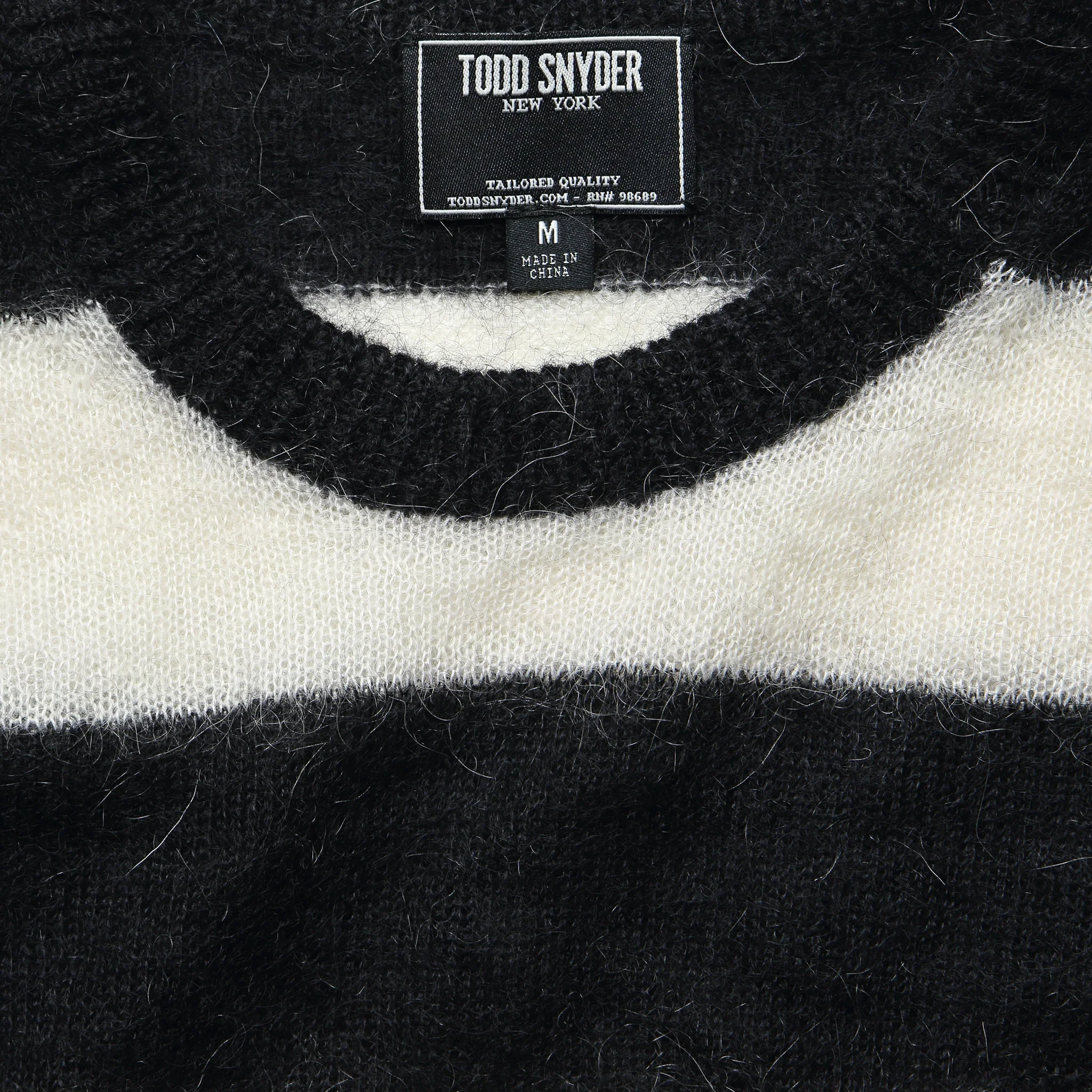 Mohair Rugby Sweater - Black/White - Image 2