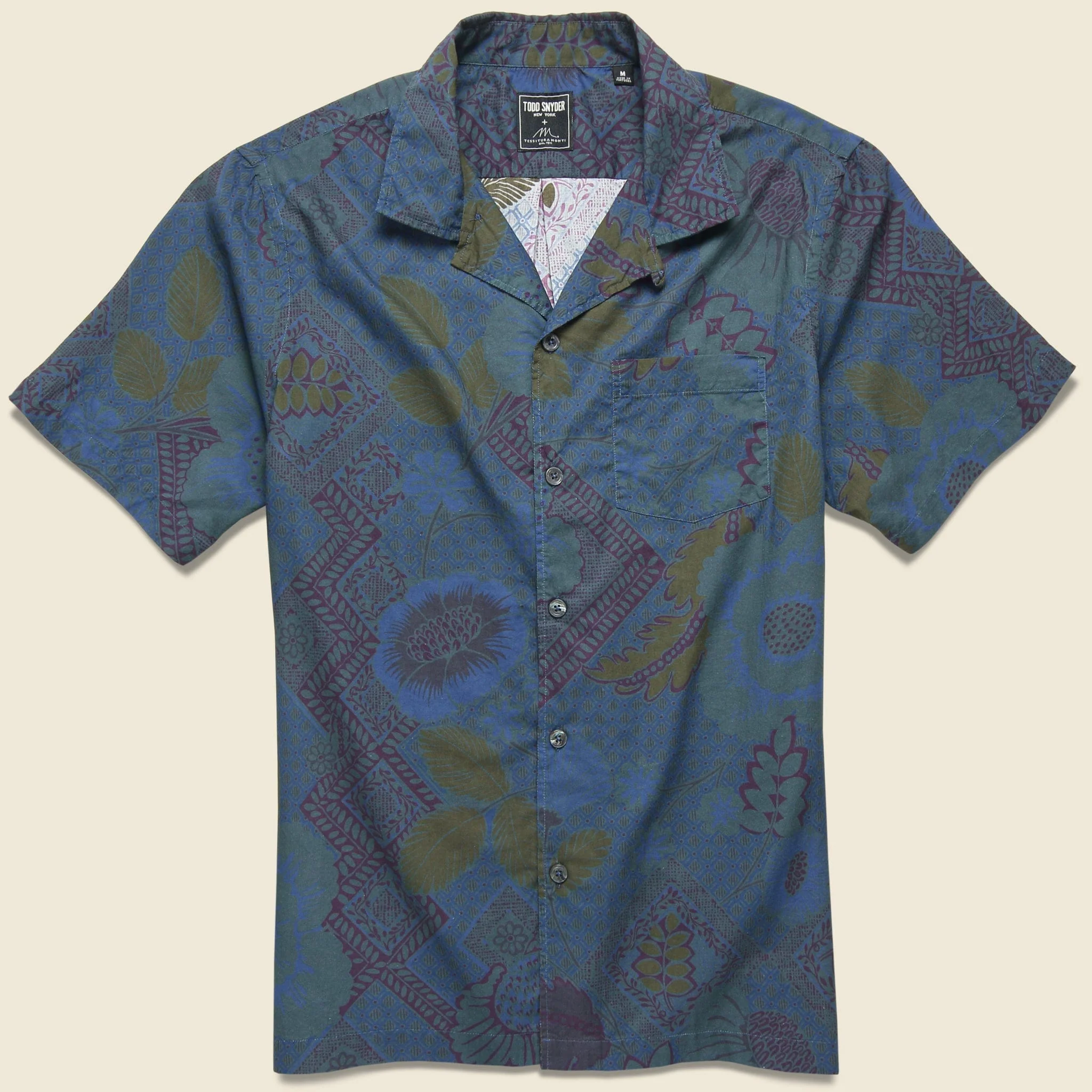 Scarf Print Shirt - Navy