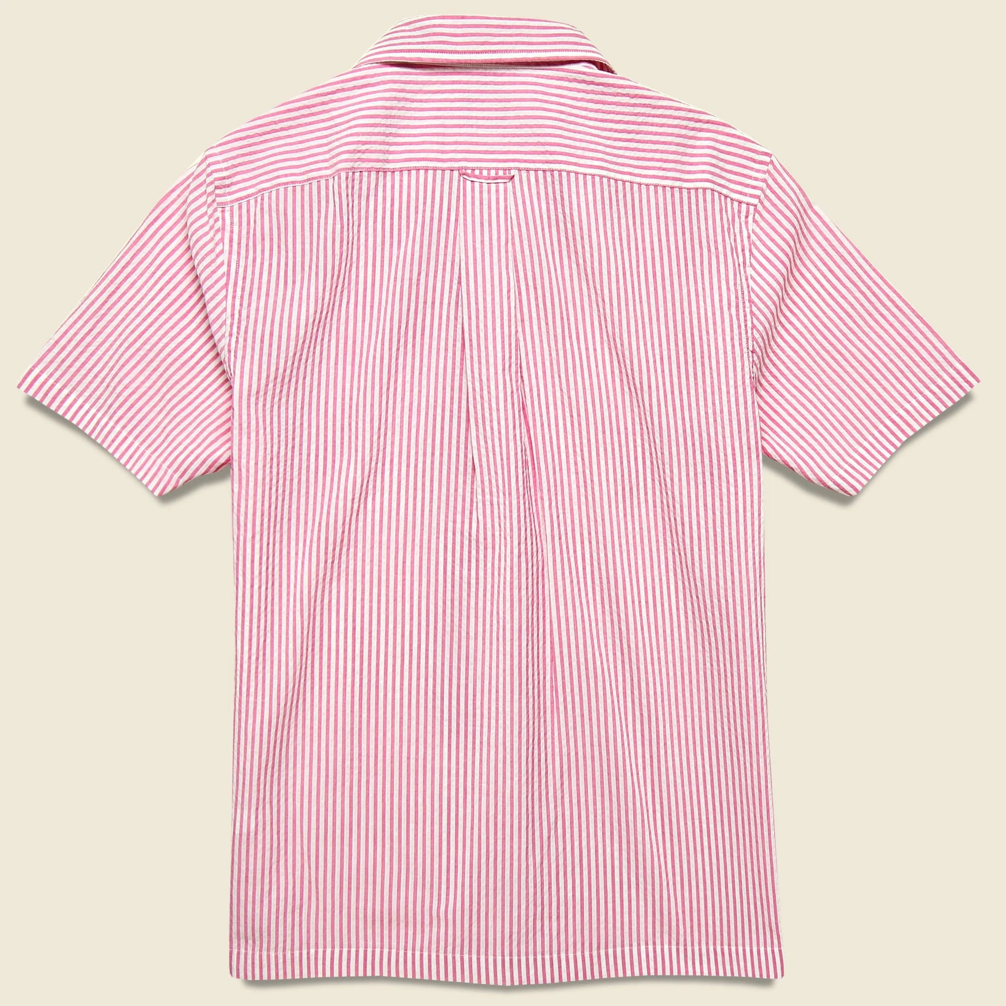 Stripe Seersucker Camp Shirt - Pink - Image 2
