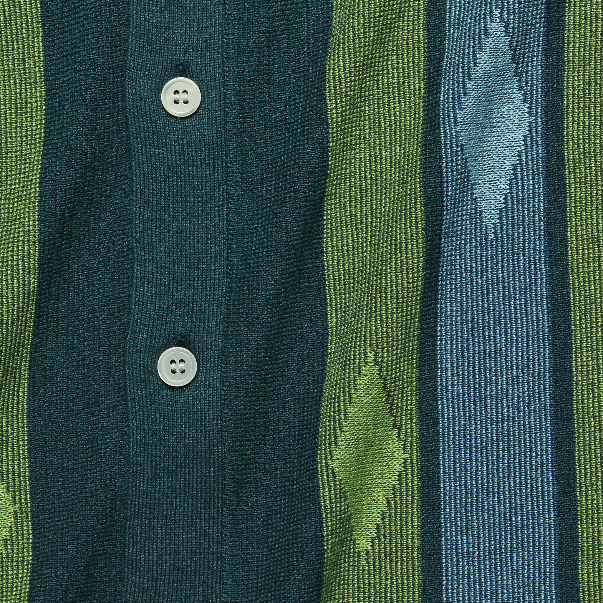 Striped Argyle Button-Down Sweater Polo - Storm Green - Image 3