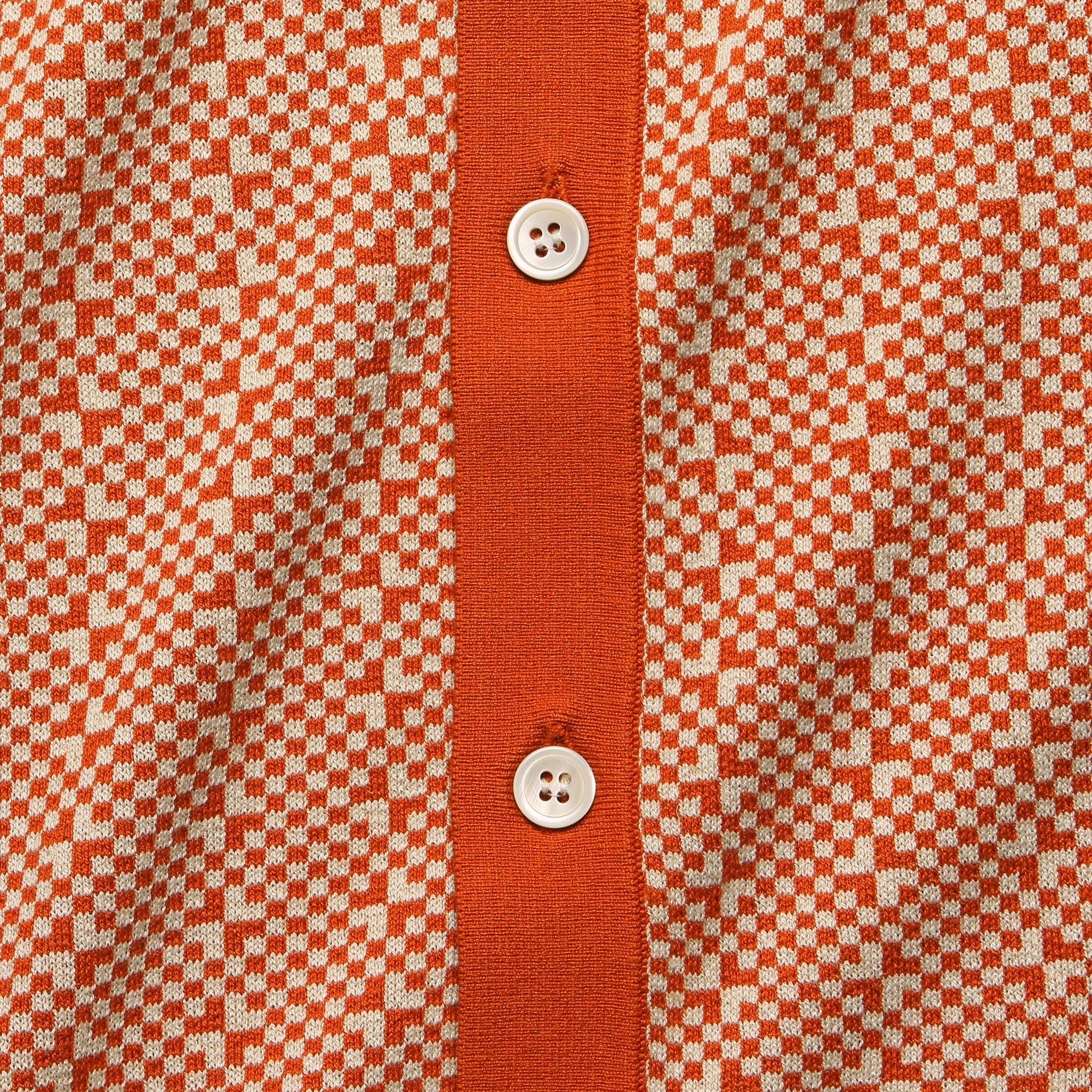 Trippy Button Down Sweater Polo - Orange - Image 3