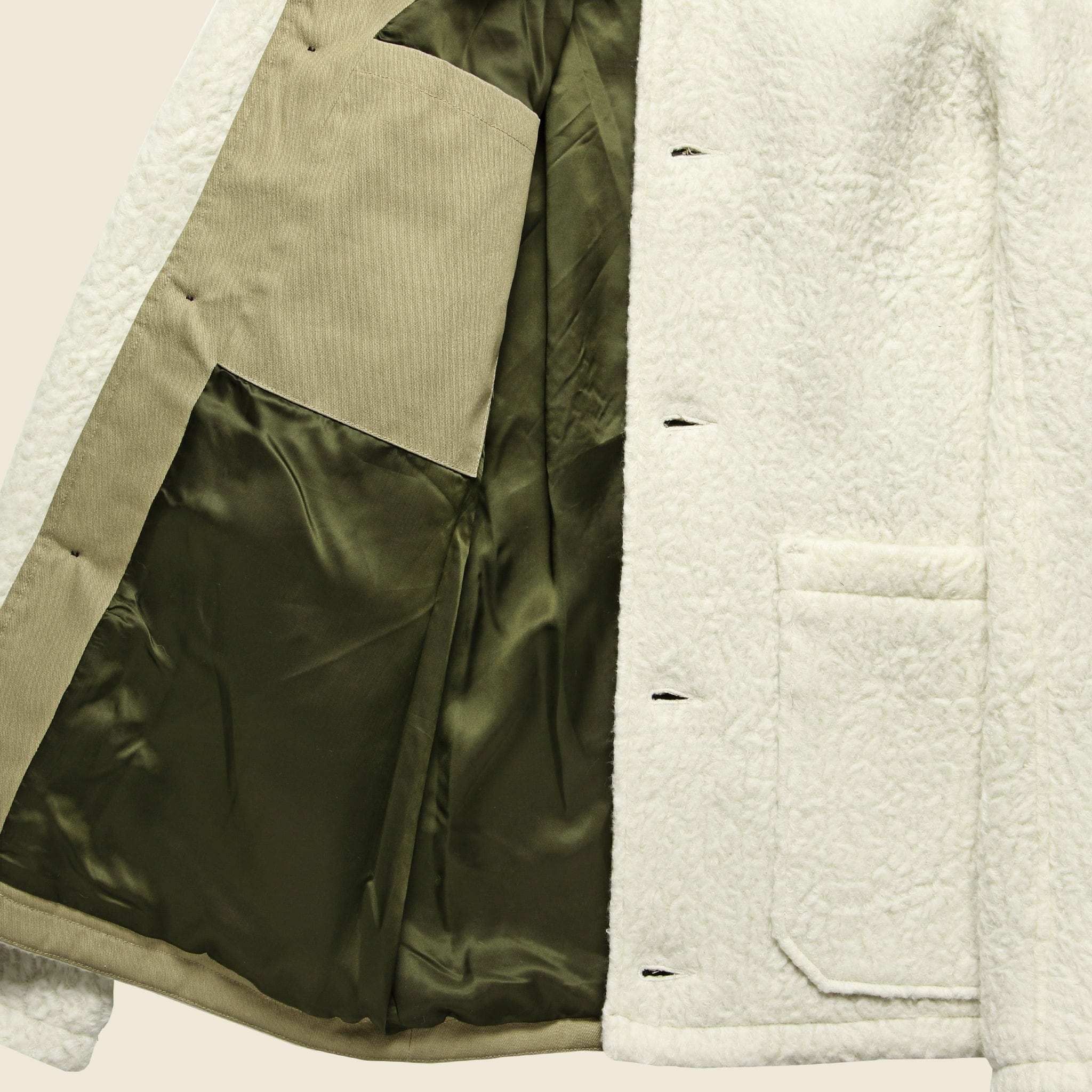 Sherpa Chore Jacket - White - Image 3