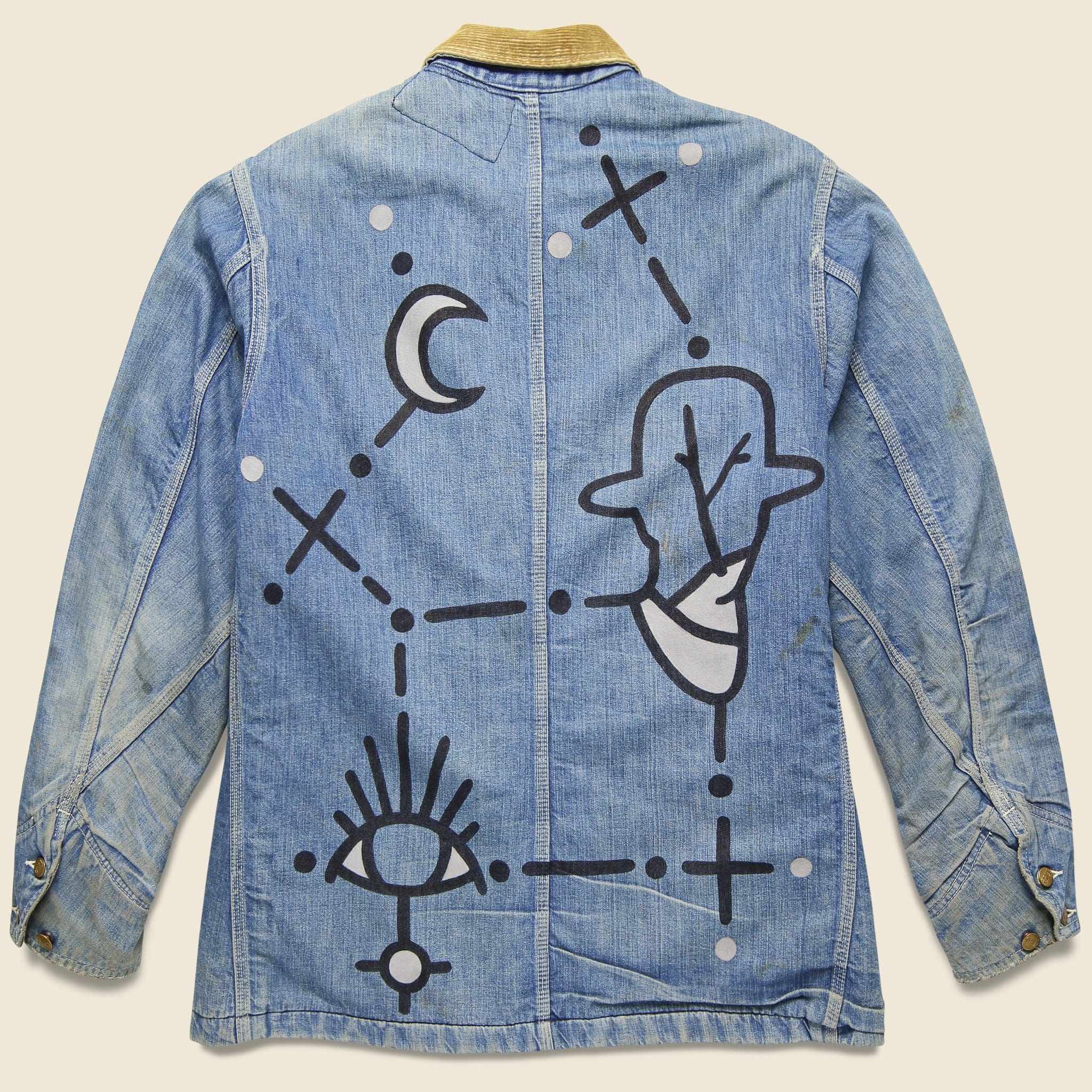 Vintage Lee Blanket-Lined Denim Chore Coat - Dot Constellation - Image 2