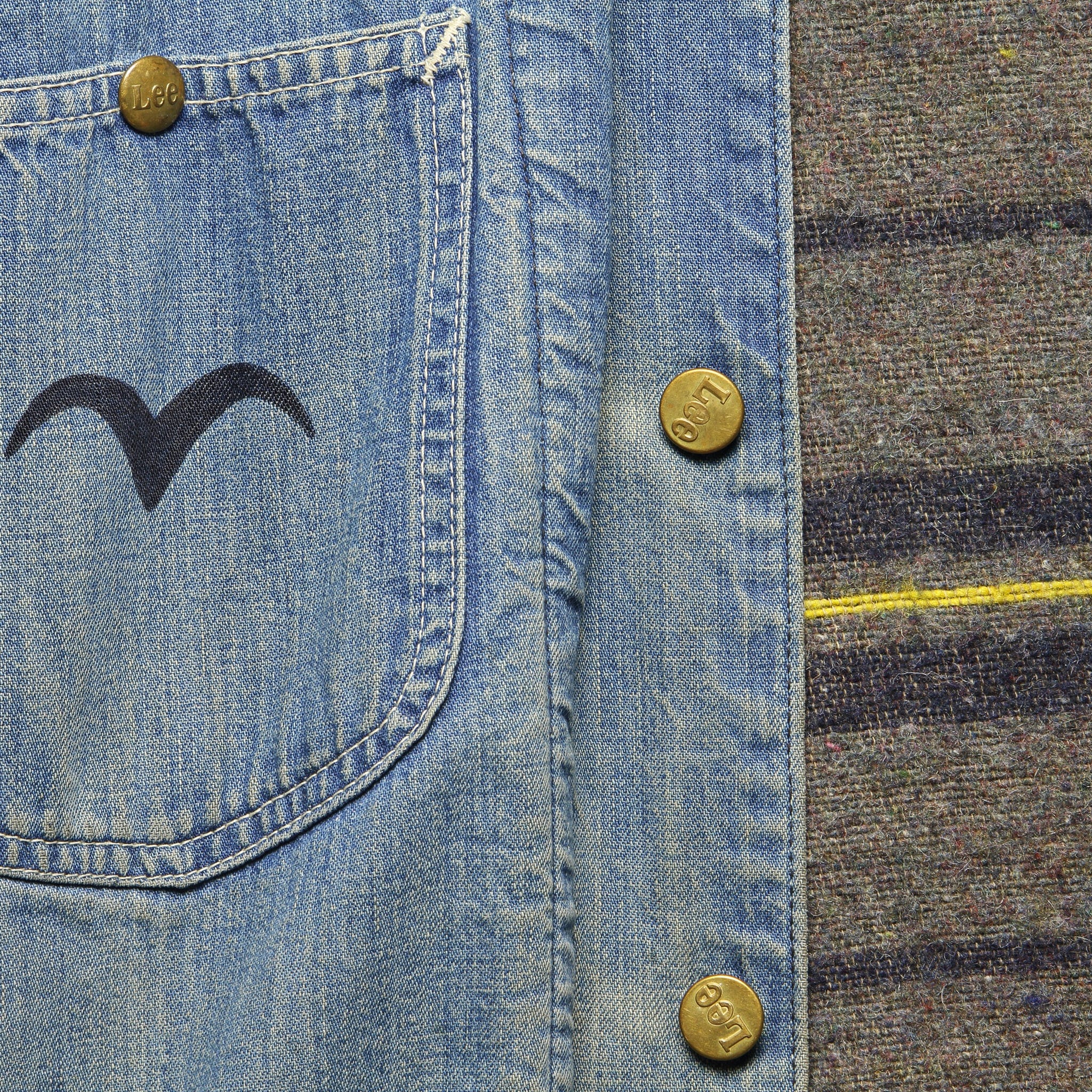 Vintage Lee Blanket-Lined Denim Chore Coat - Dot Constellation - Image 3