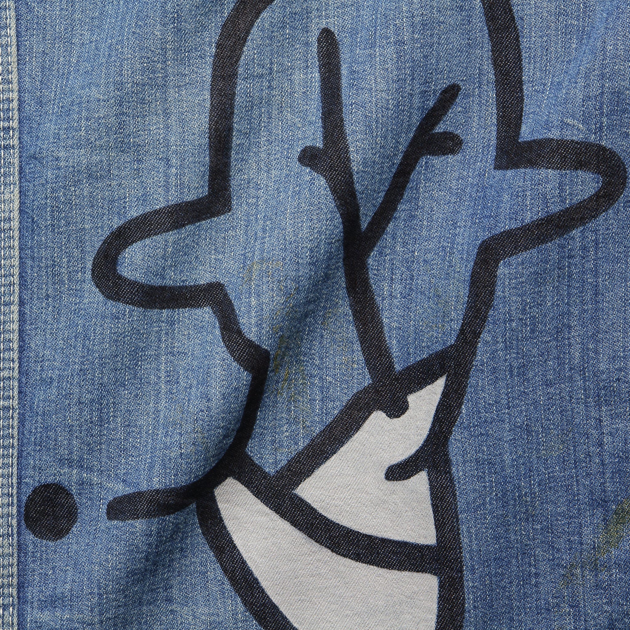 Vintage Lee Blanket-Lined Denim Chore Coat - Dot Constellation - Image 4