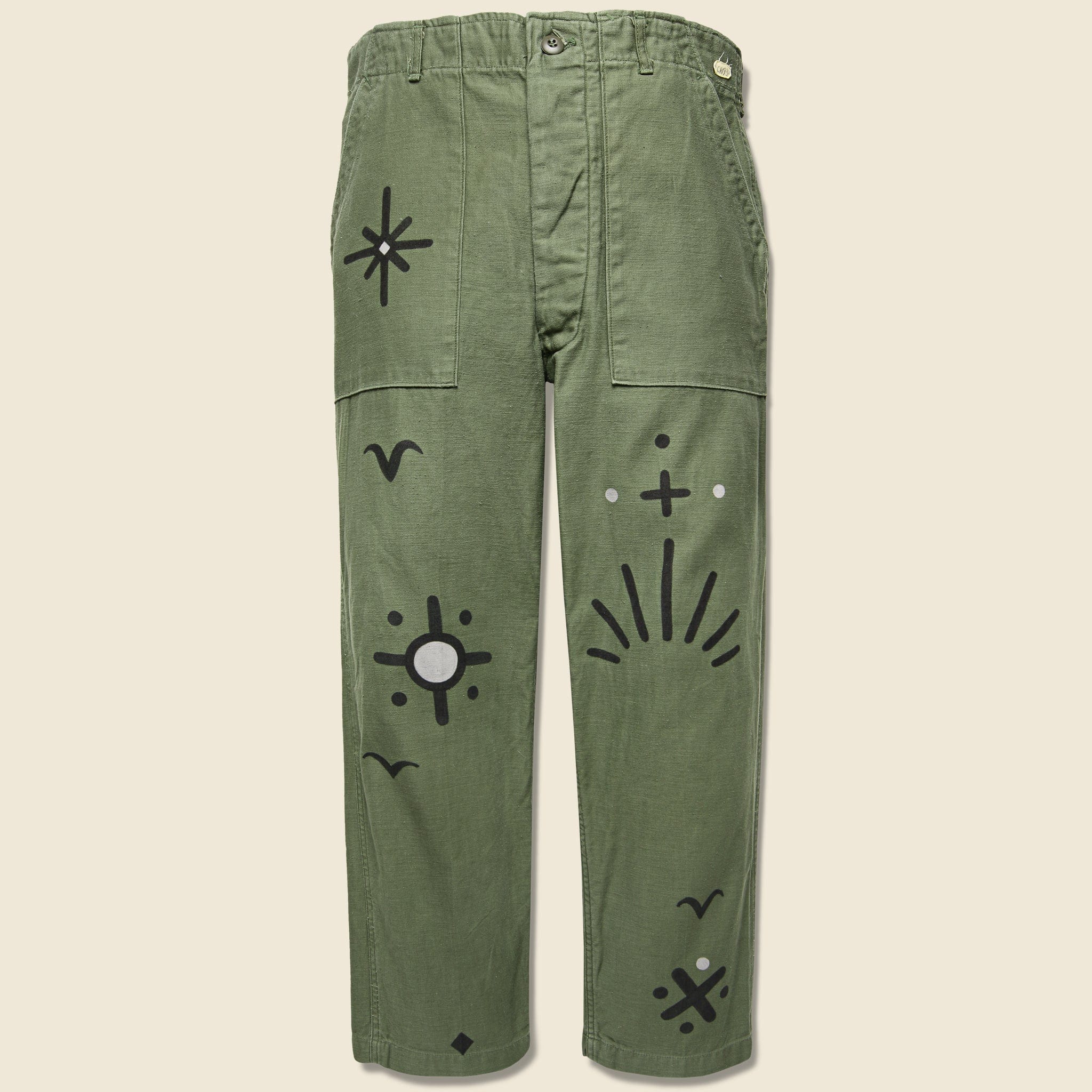 Vintage Military-Issued Sateen Fatigues - Birds