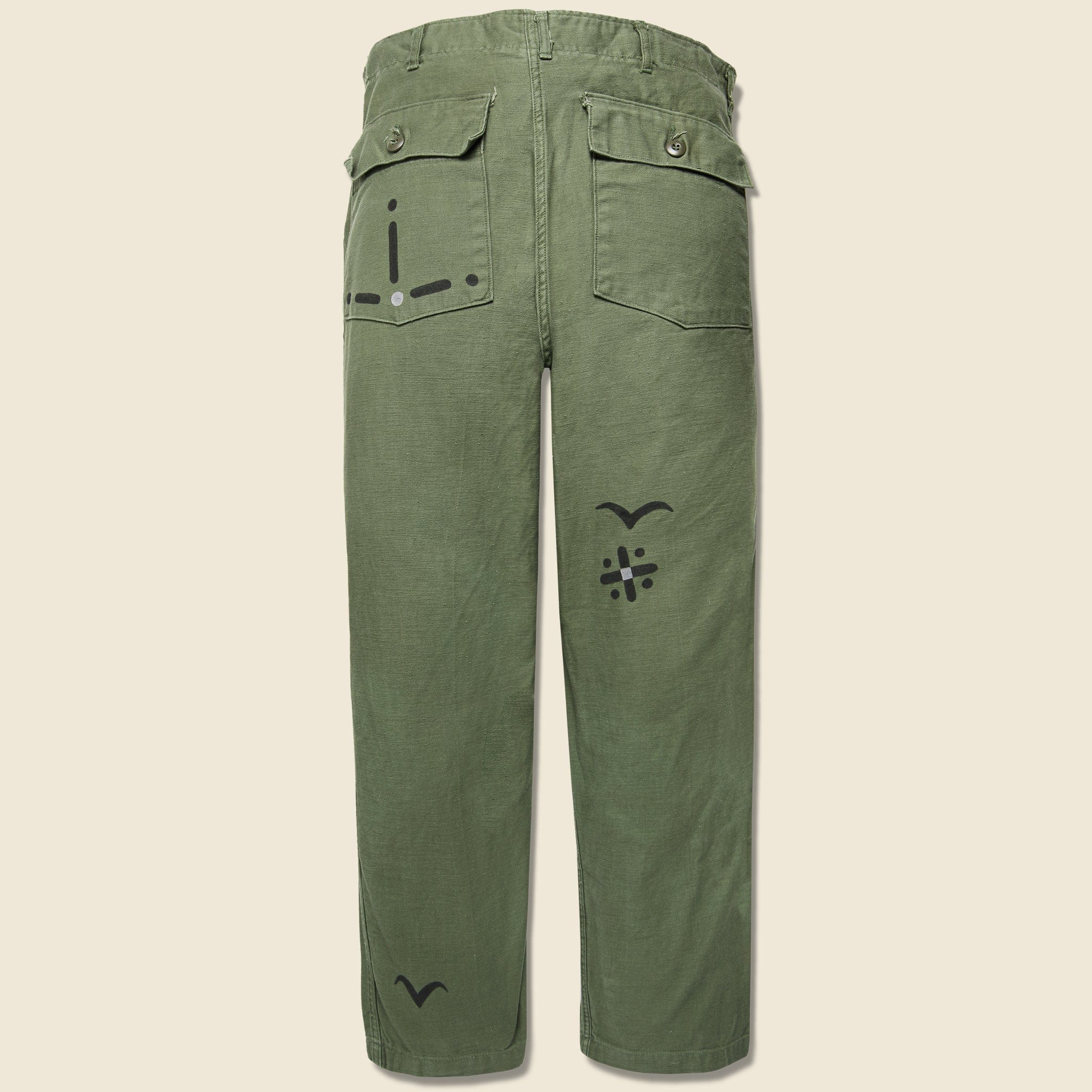 Vintage Military-Issued Sateen Fatigues - Birds - Image 2