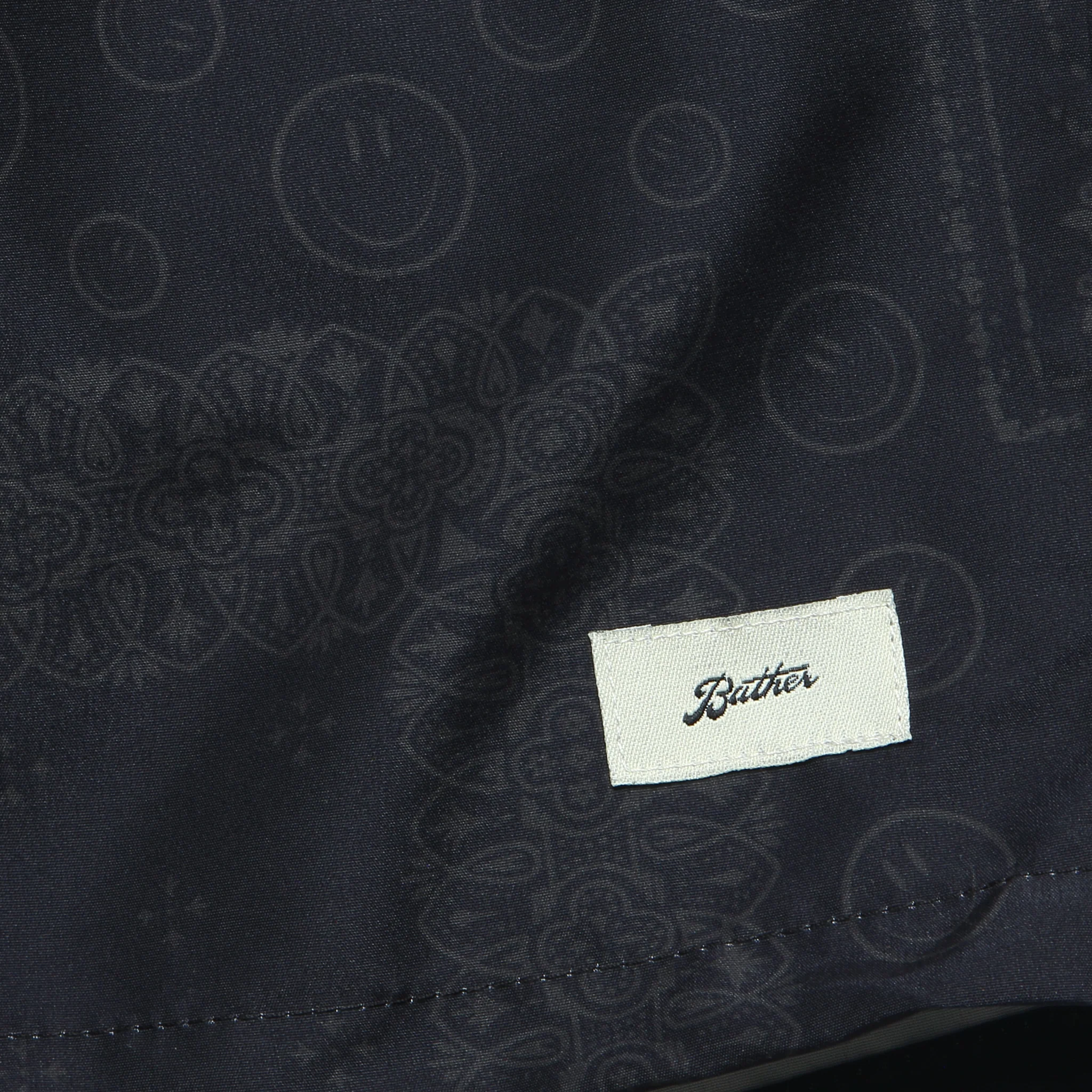 5.5" Tonal Bandana Stripe Swim Trunks - Black - Image 3