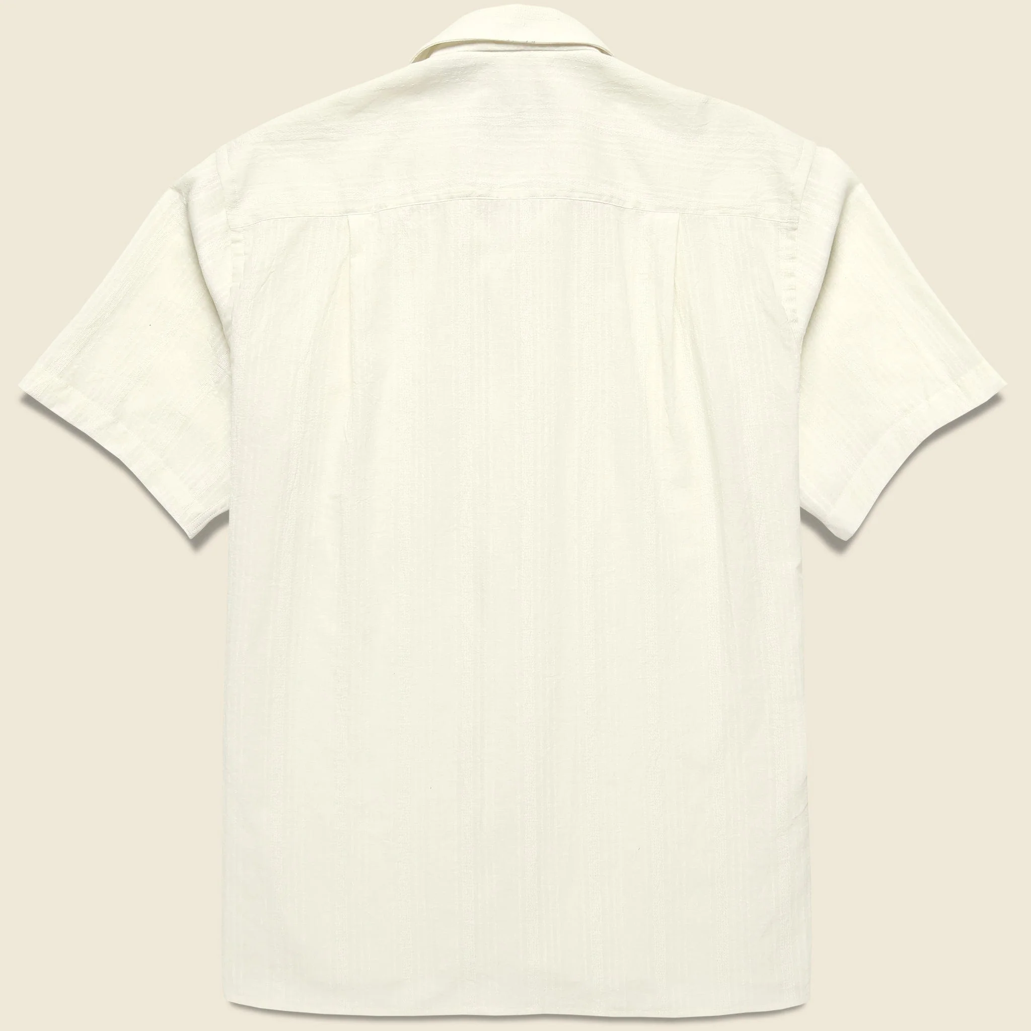 Tonal Stripe Dobby Camp Shirt - White - Image 2