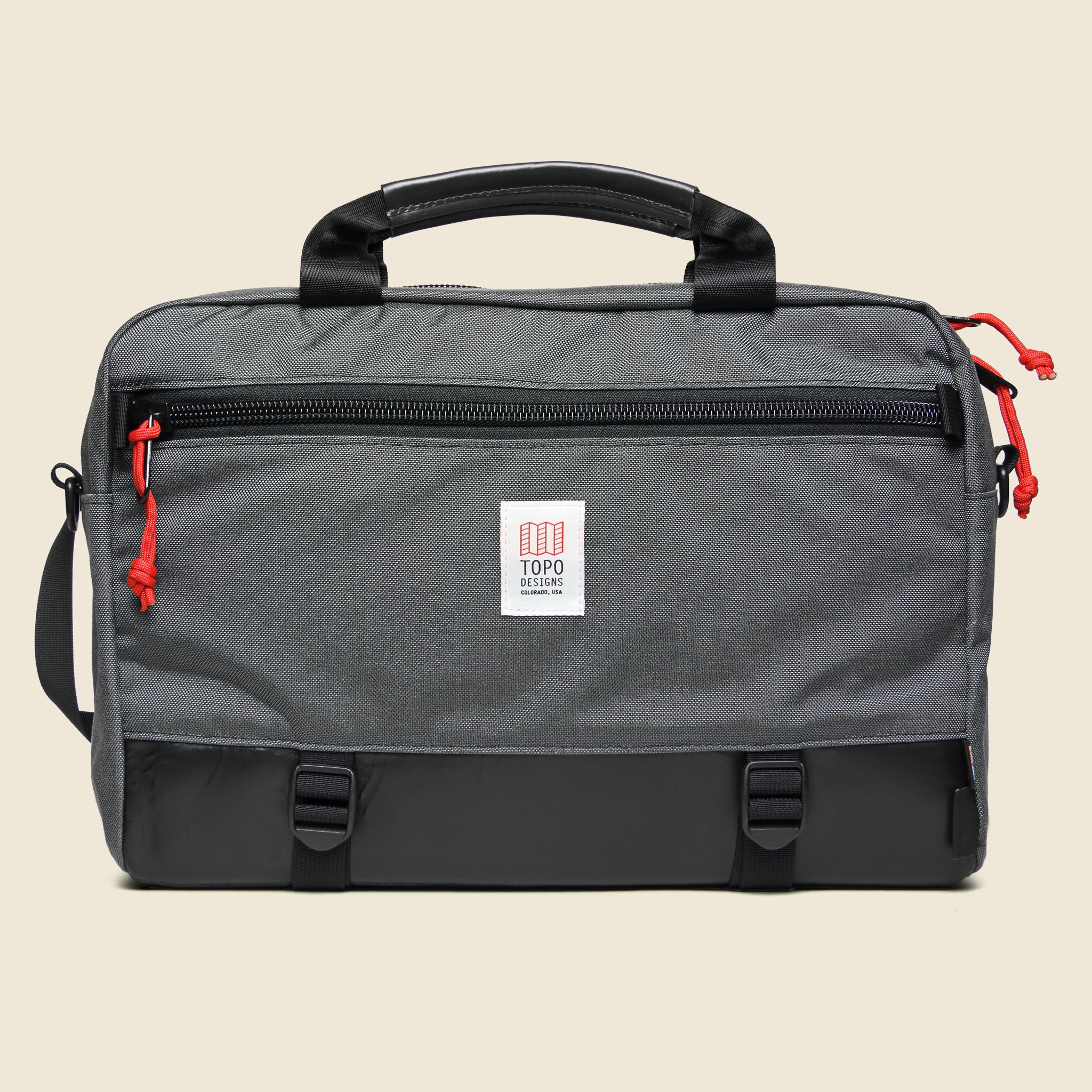 Commuter Briefcase - Charcoal/Black Leather