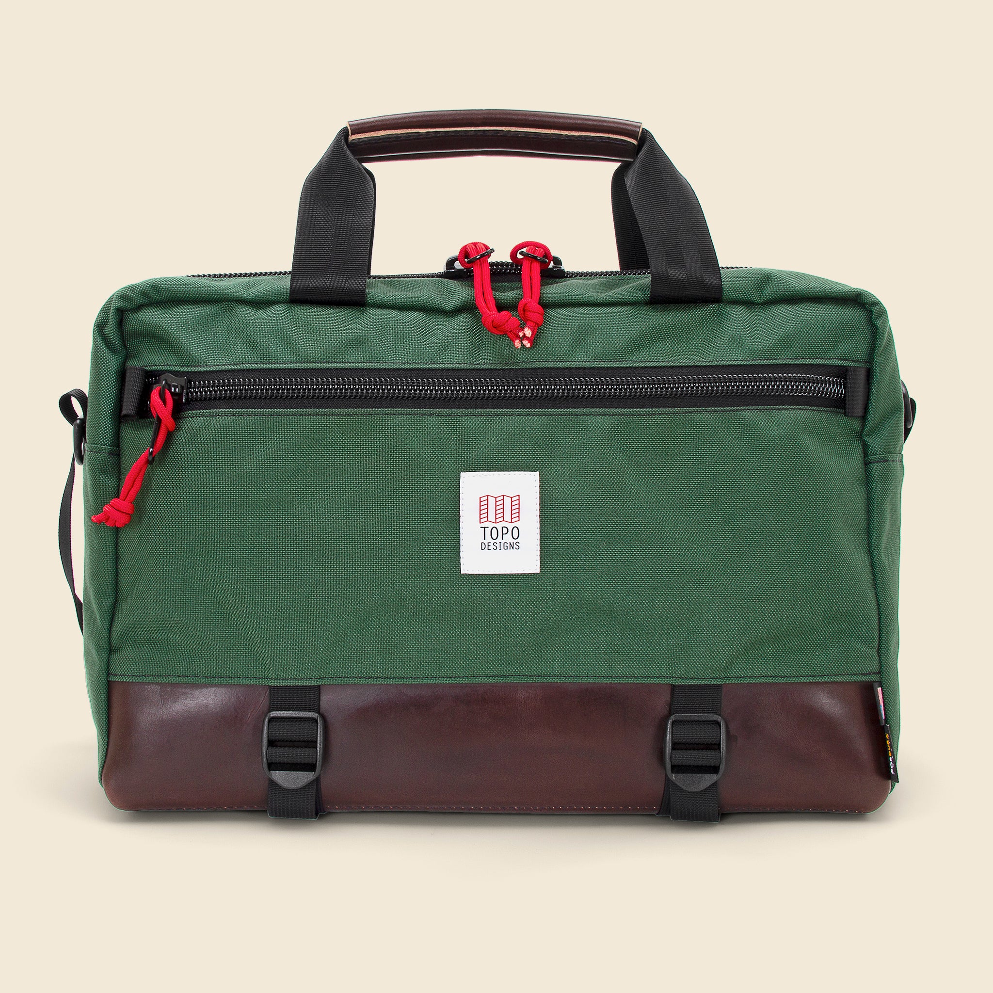 Commuter Briefcase - Forest/Dark Brown Leather