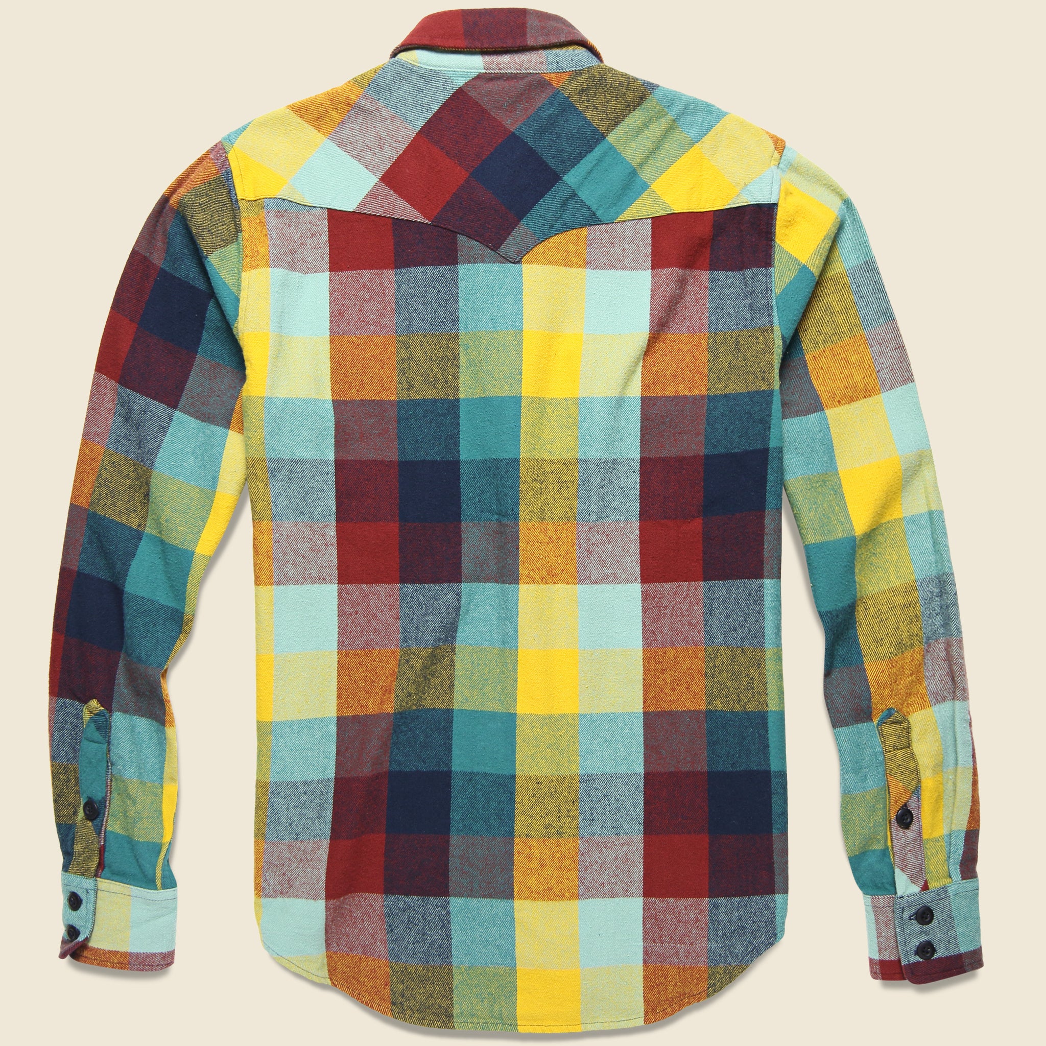 Plaid Workshirt - Mustard/Glacier - Image 2