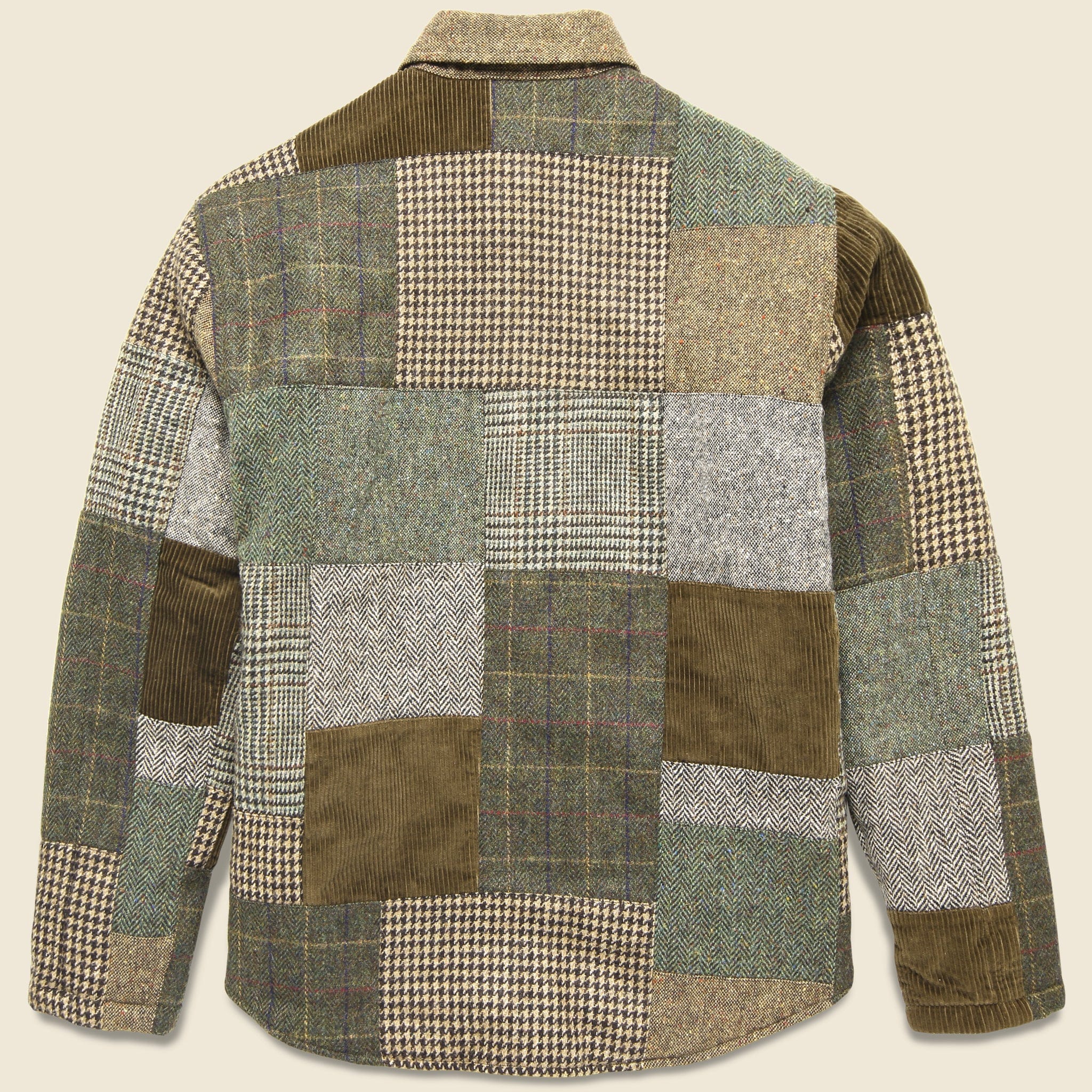 Townsend Tweed Patchwork Quilted Overshirt - Tan/Multi - Image 2