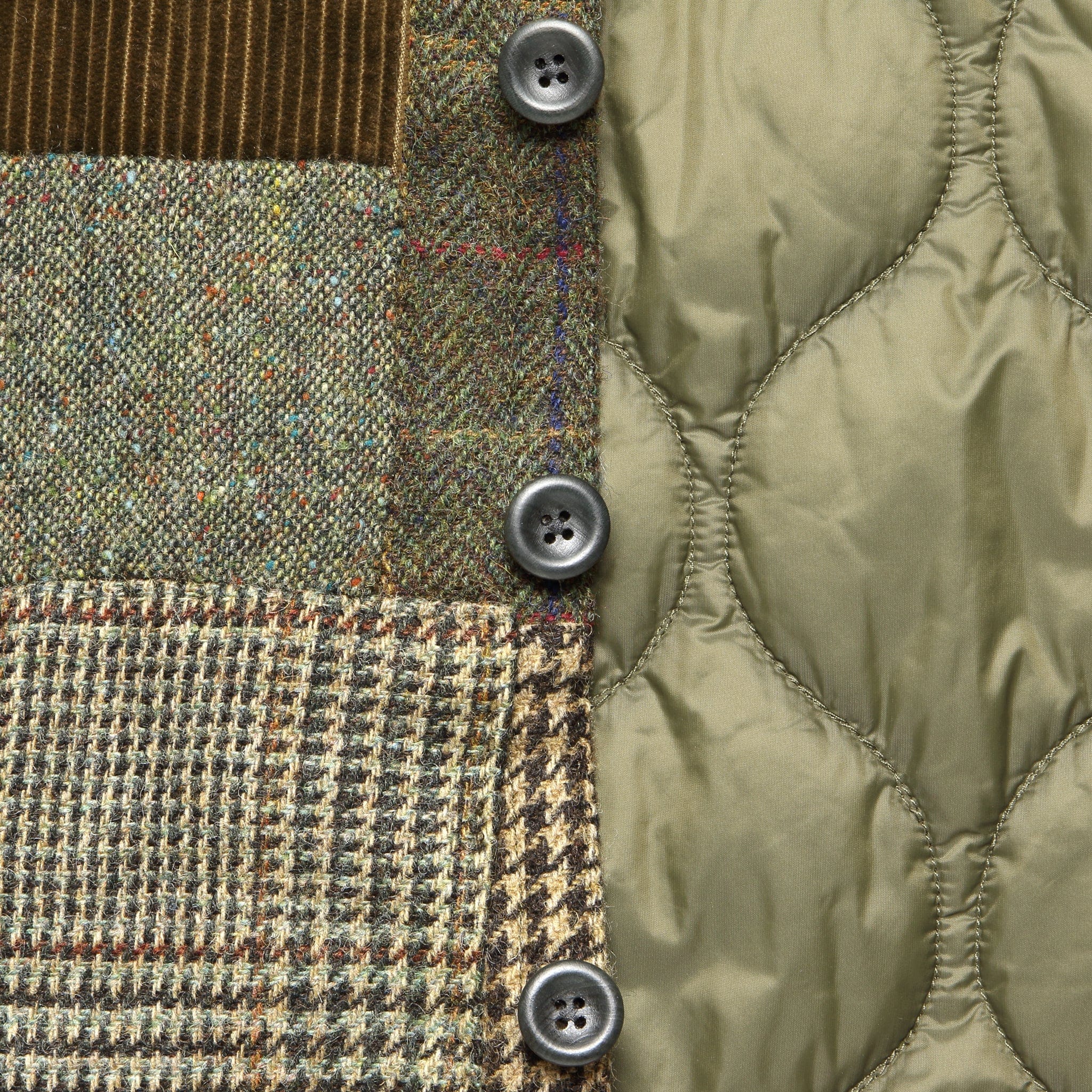 Townsend Tweed Patchwork Quilted Overshirt - Tan/Multi - Image 3