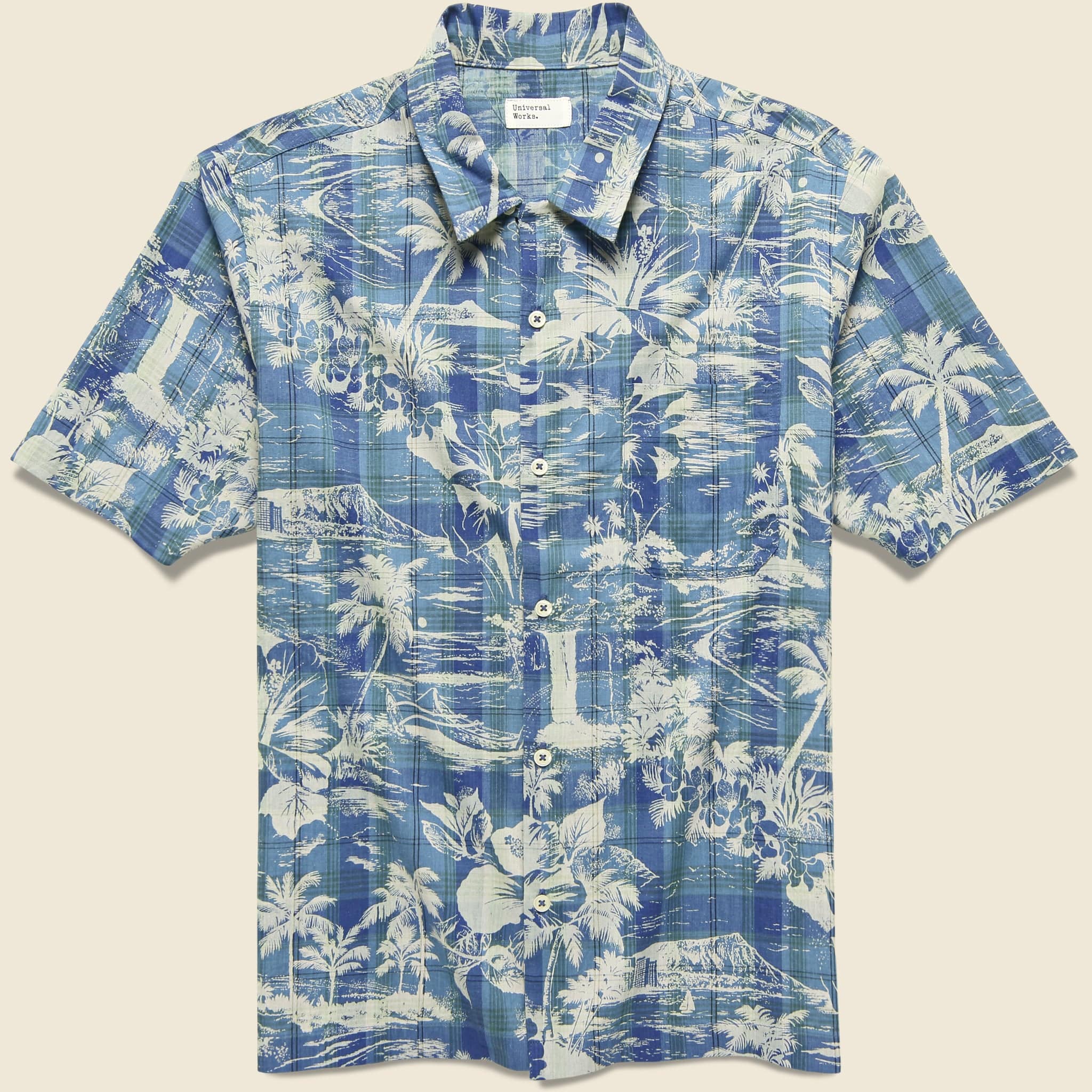 Tropical Check Road Shirt - Indigo
