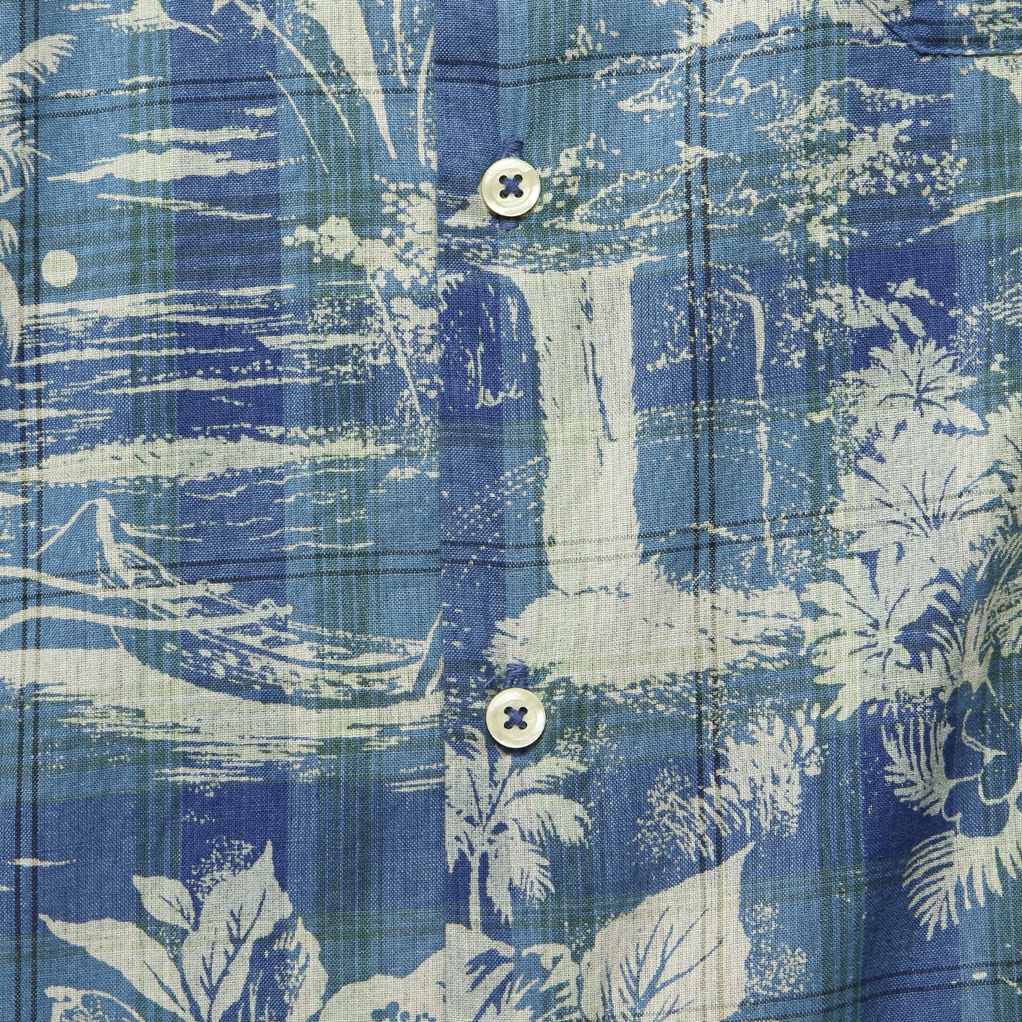 Tropical Check Road Shirt - Indigo - Image 3