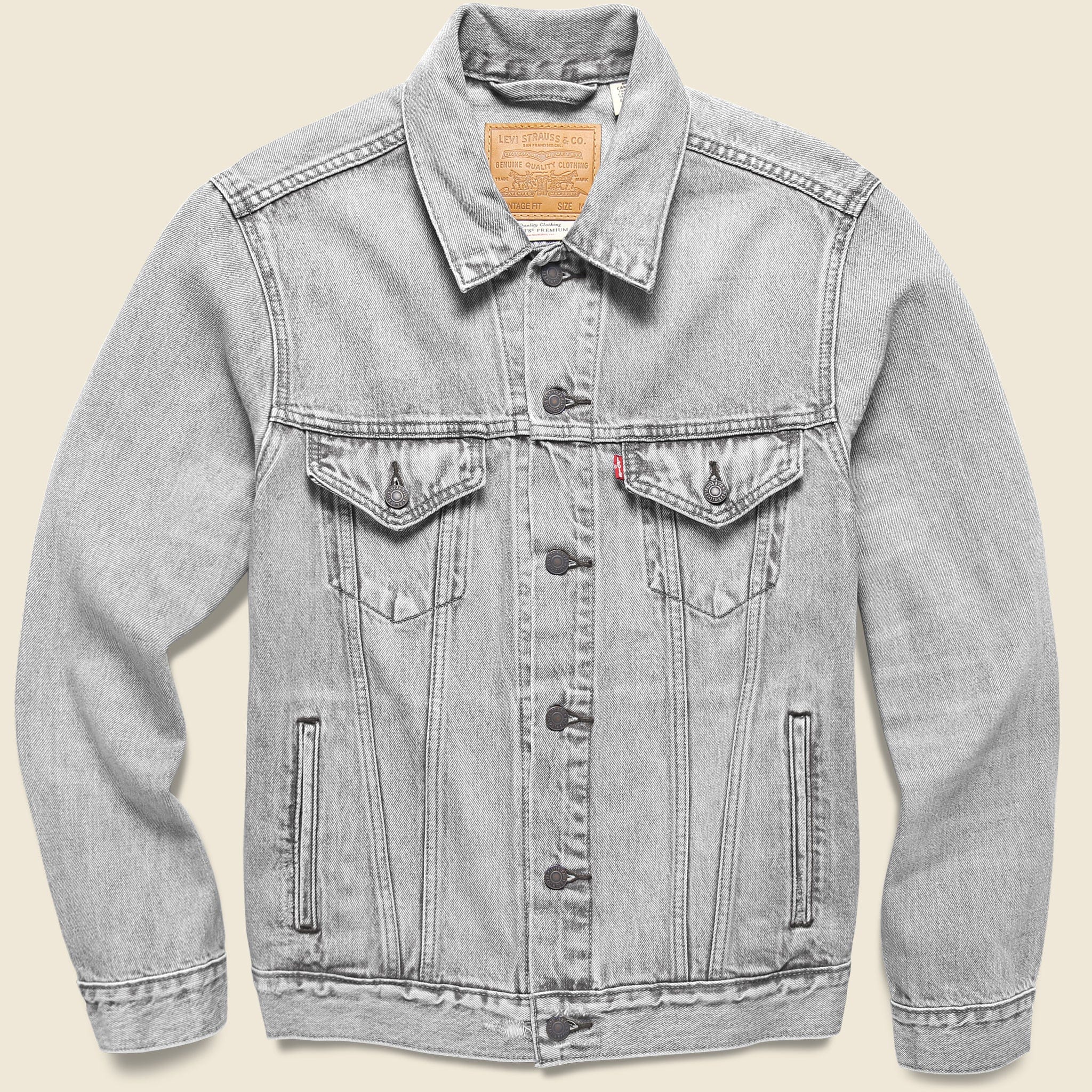 Trucker Jacket - Love A Lot (Washed Grey)