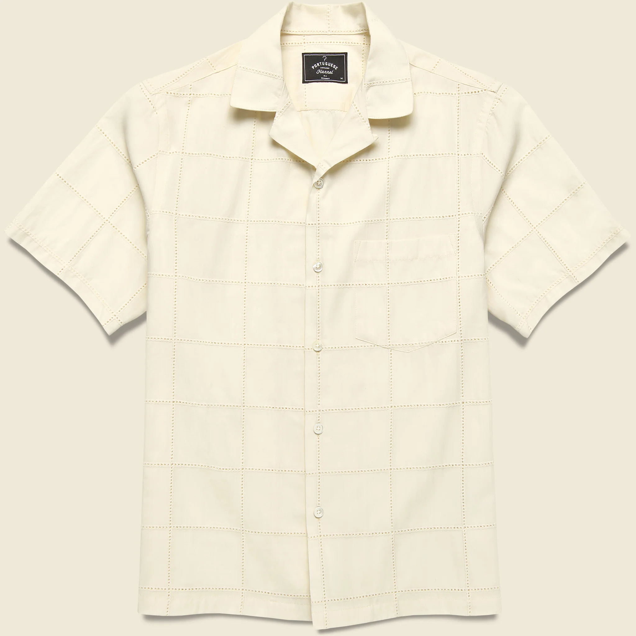Grid Camp Shirt - Ecru
