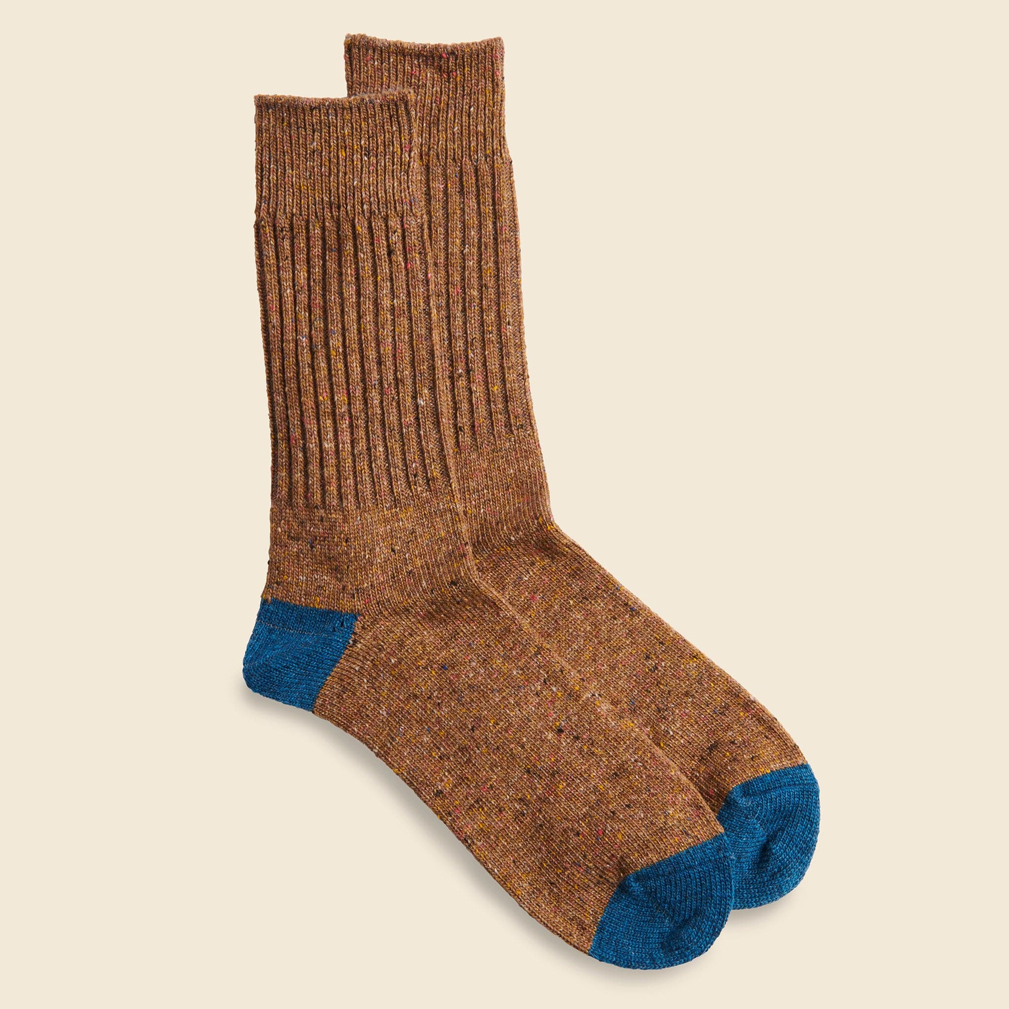 Tweed Nep Crew Sock - Mustard