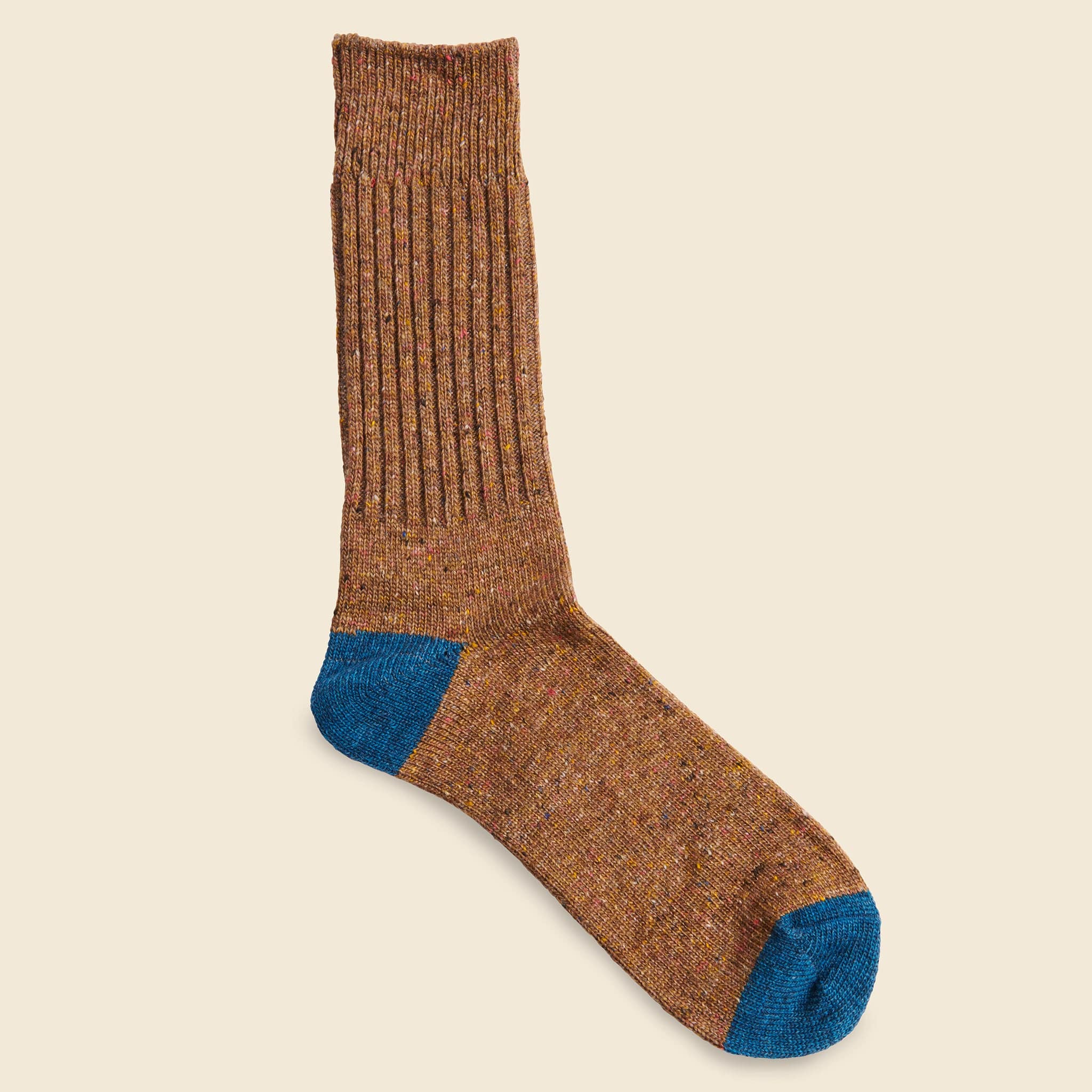 Tweed Nep Crew Sock - Mustard - Image 2